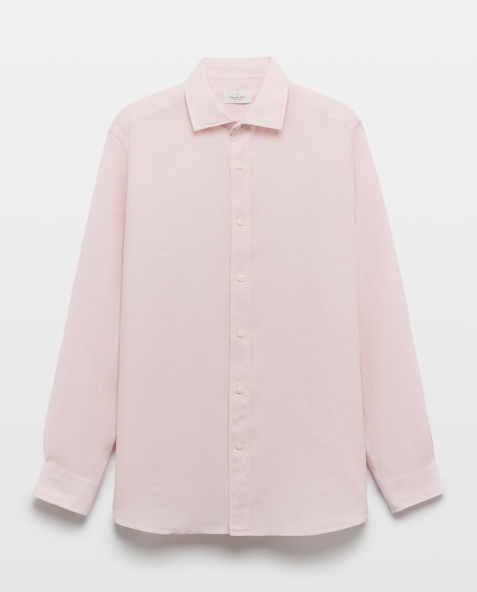Camisa de Linho Lisa Rosa-4