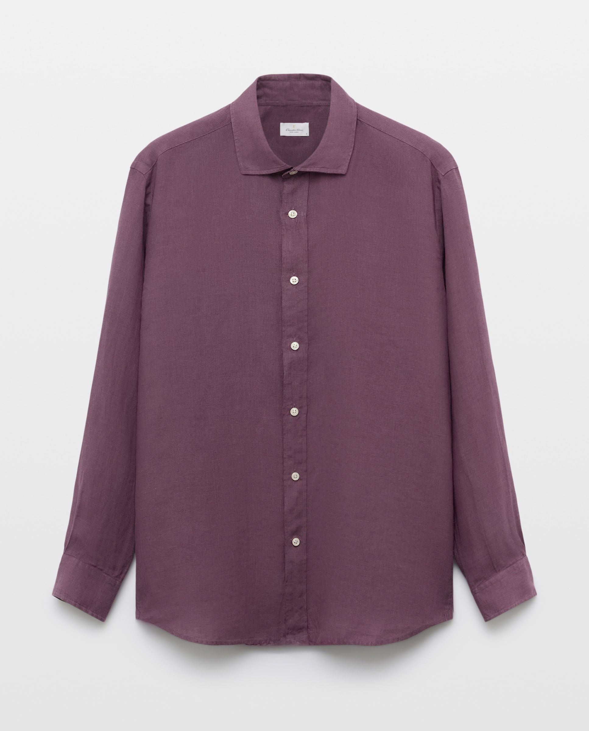 Camisa de Linho Lisa Beringela-4