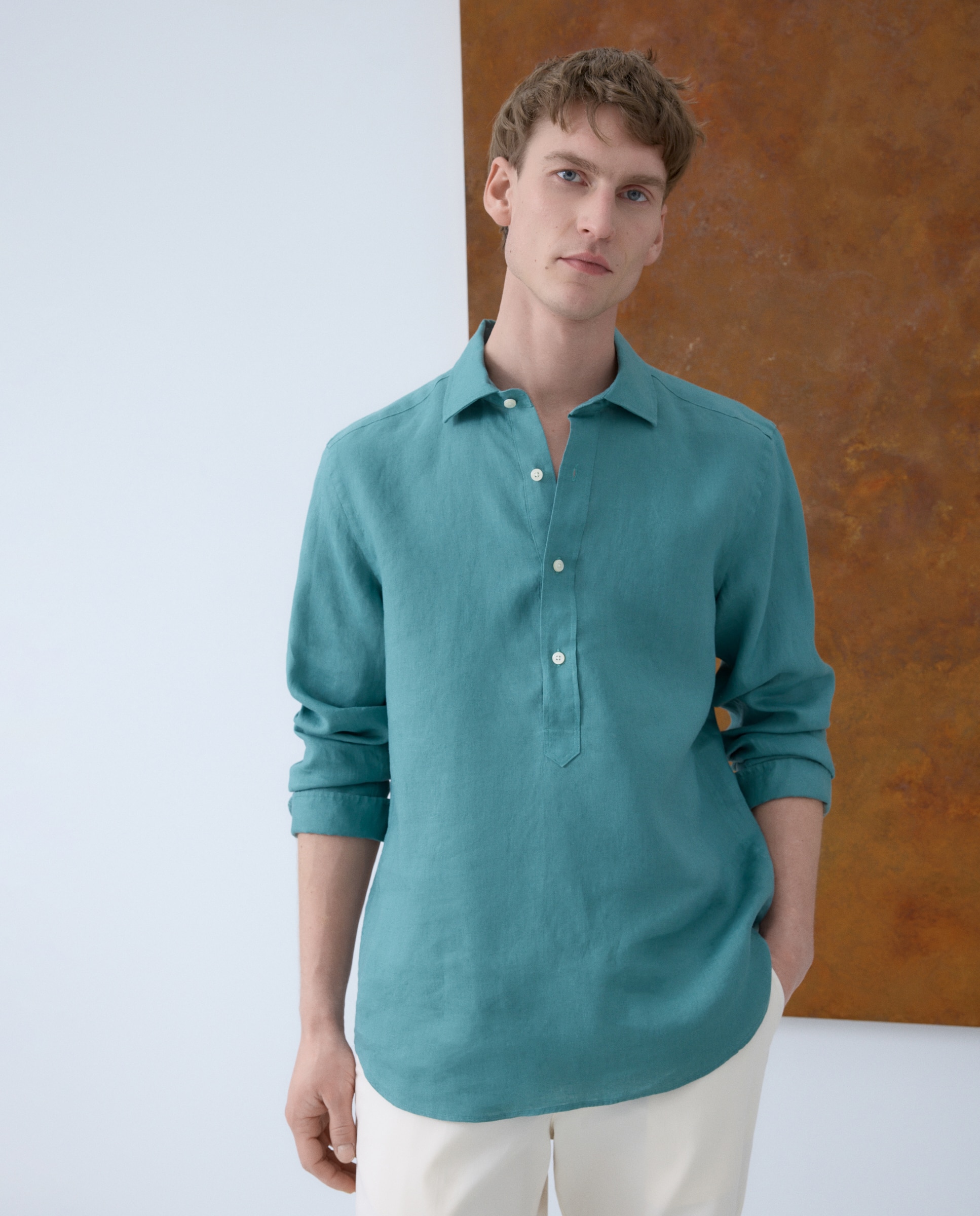 Imagem 0 de Camisa Tipo Polo 100% Linho