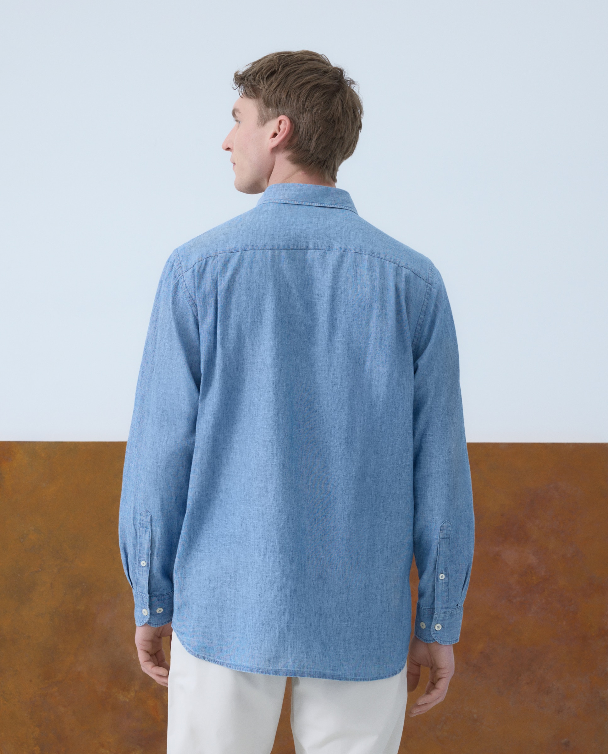 Camisa sport manga larga de hombre - Emidio Tucci - Azul índigo Azul índigo-3