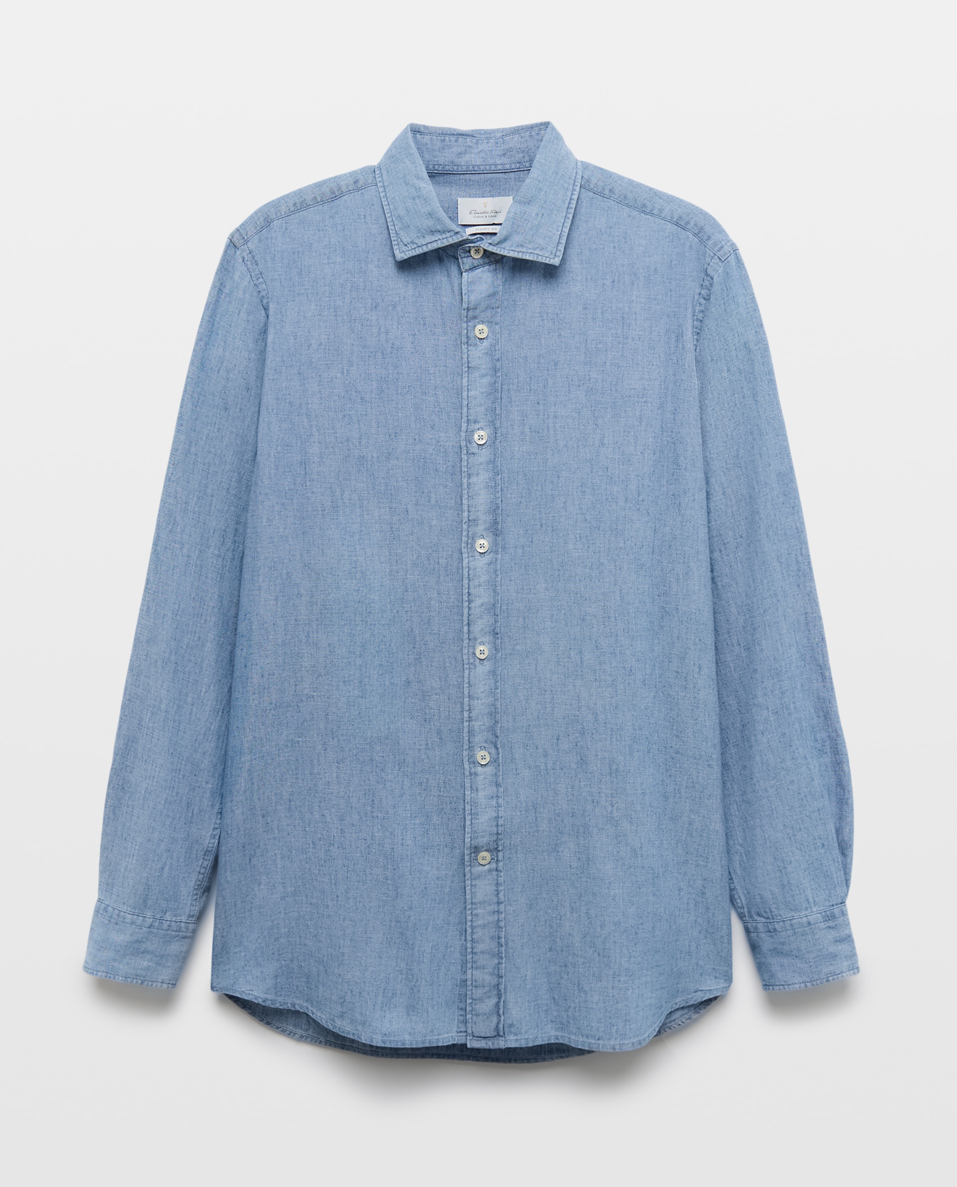 Camisa sport manga larga de hombre - Emidio Tucci - Azul índigo Azul índigo-4