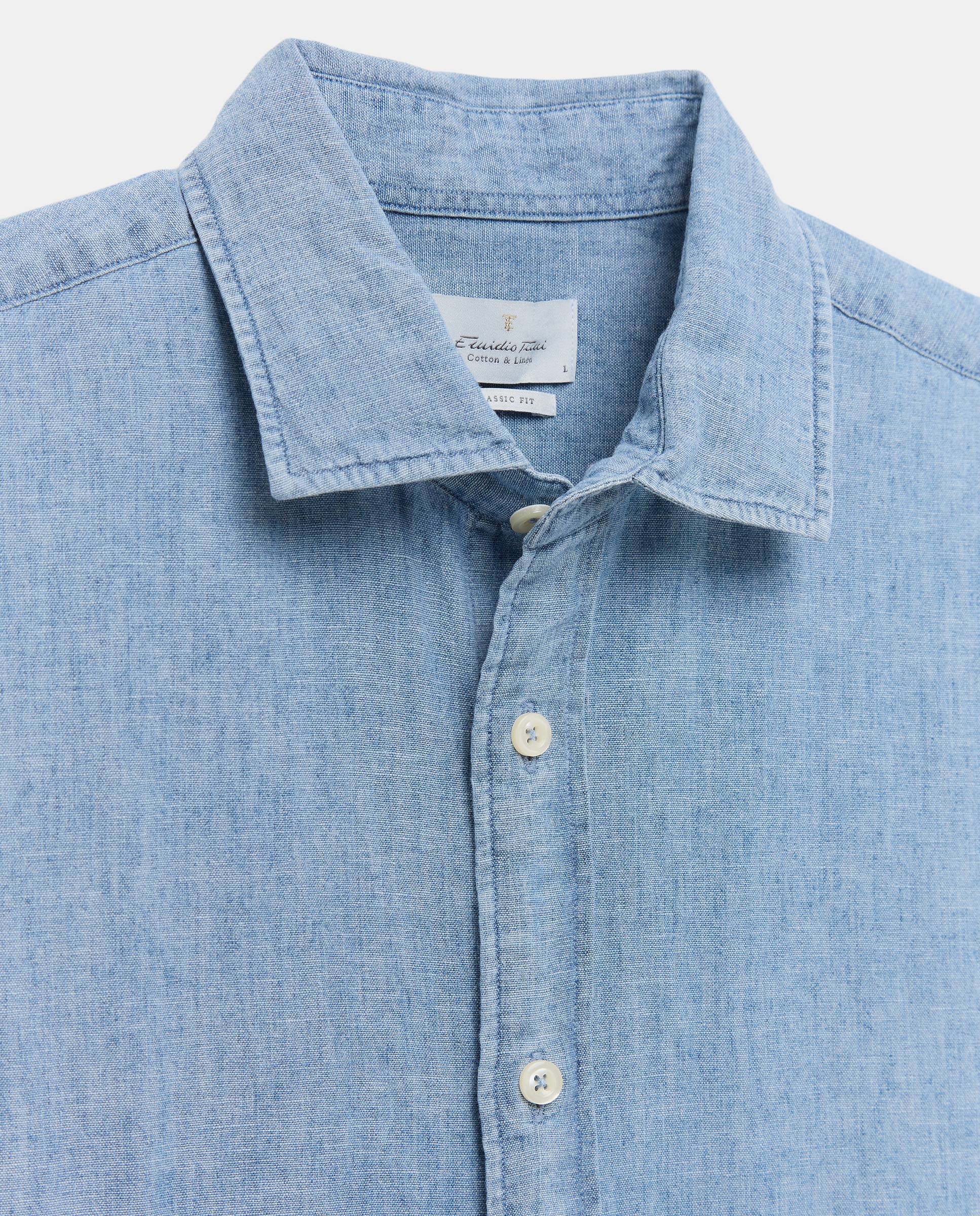 Camisa sport manga larga de hombre - Emidio Tucci - Azul índigo Azul índigo-5
