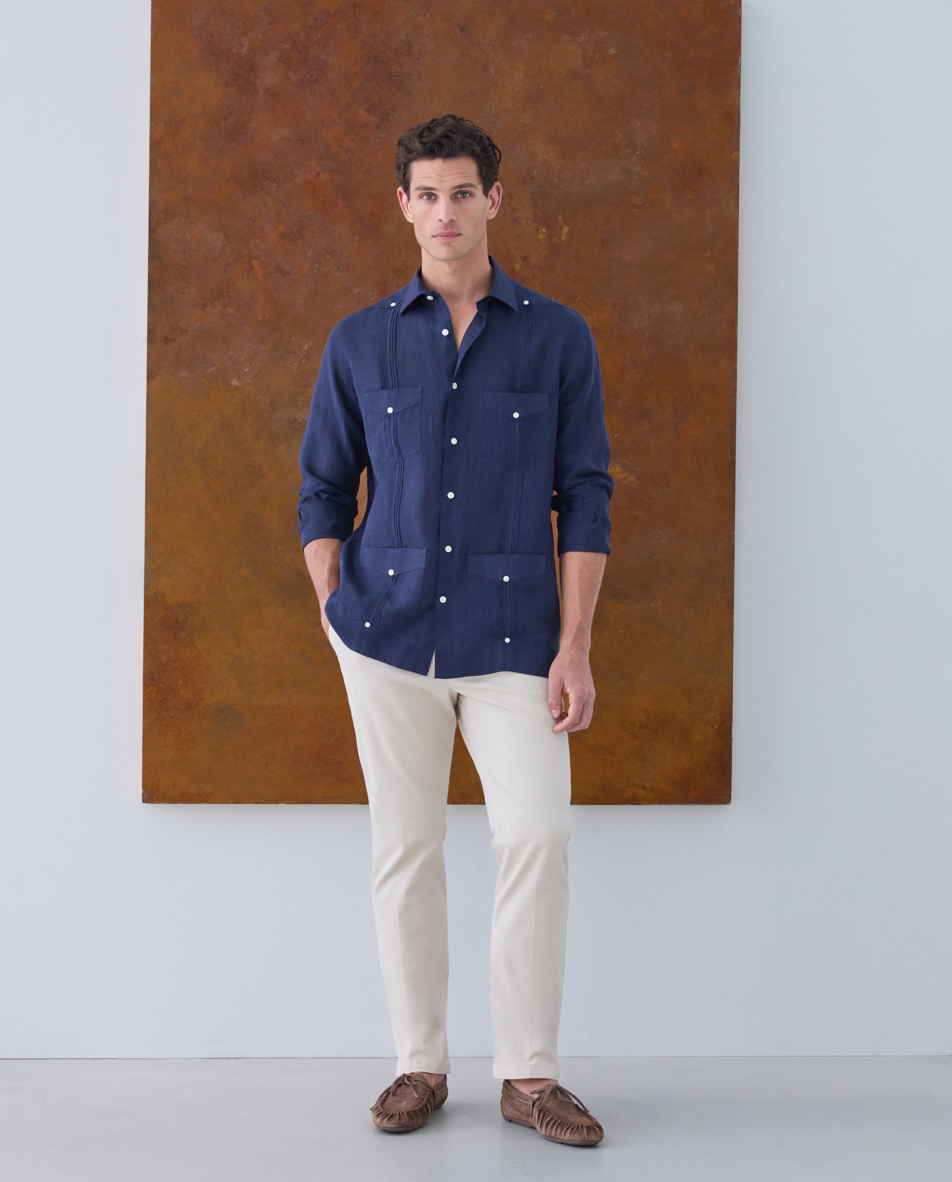 Camisa de Linho Azul-2