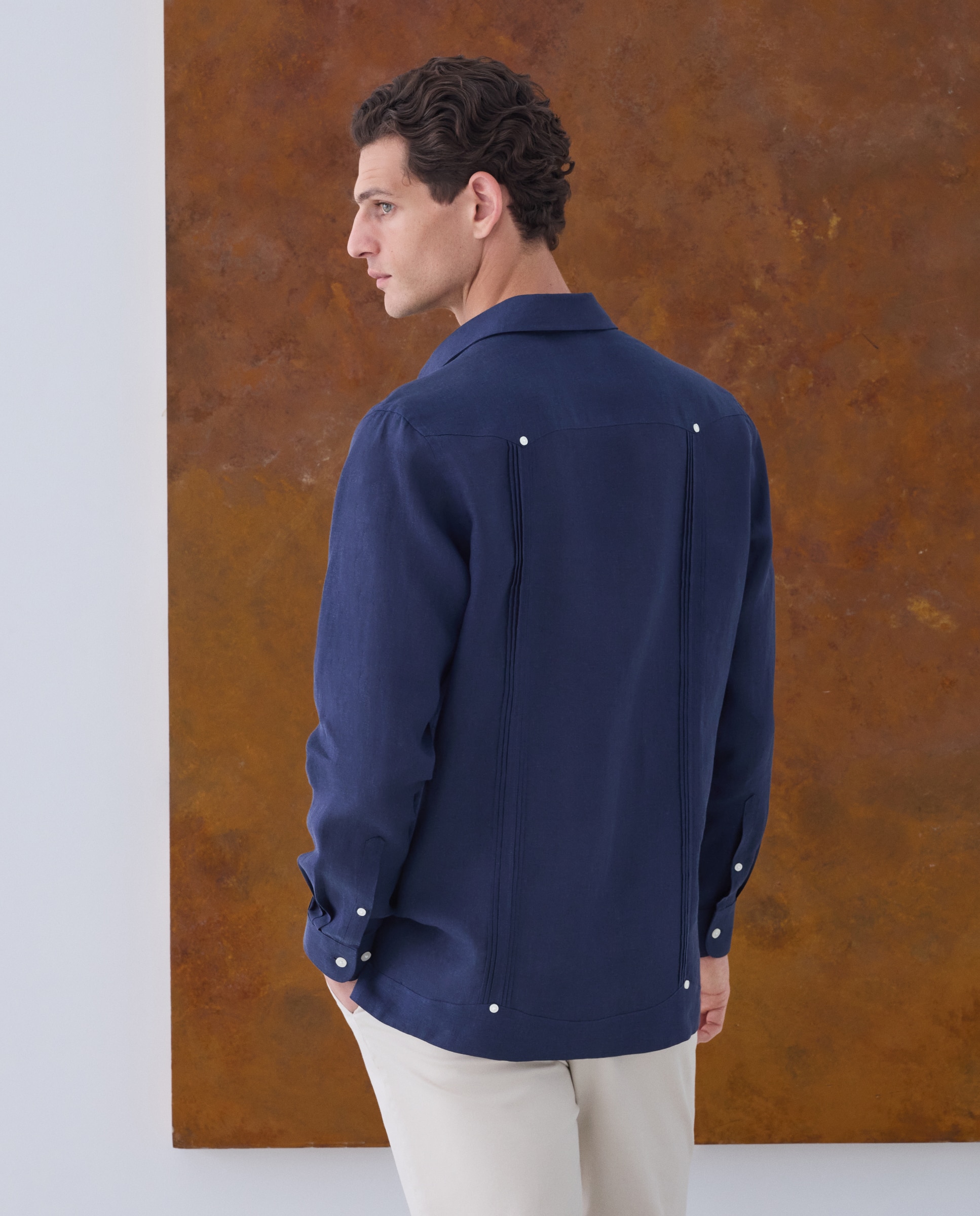 Camisa de Linho Azul-3