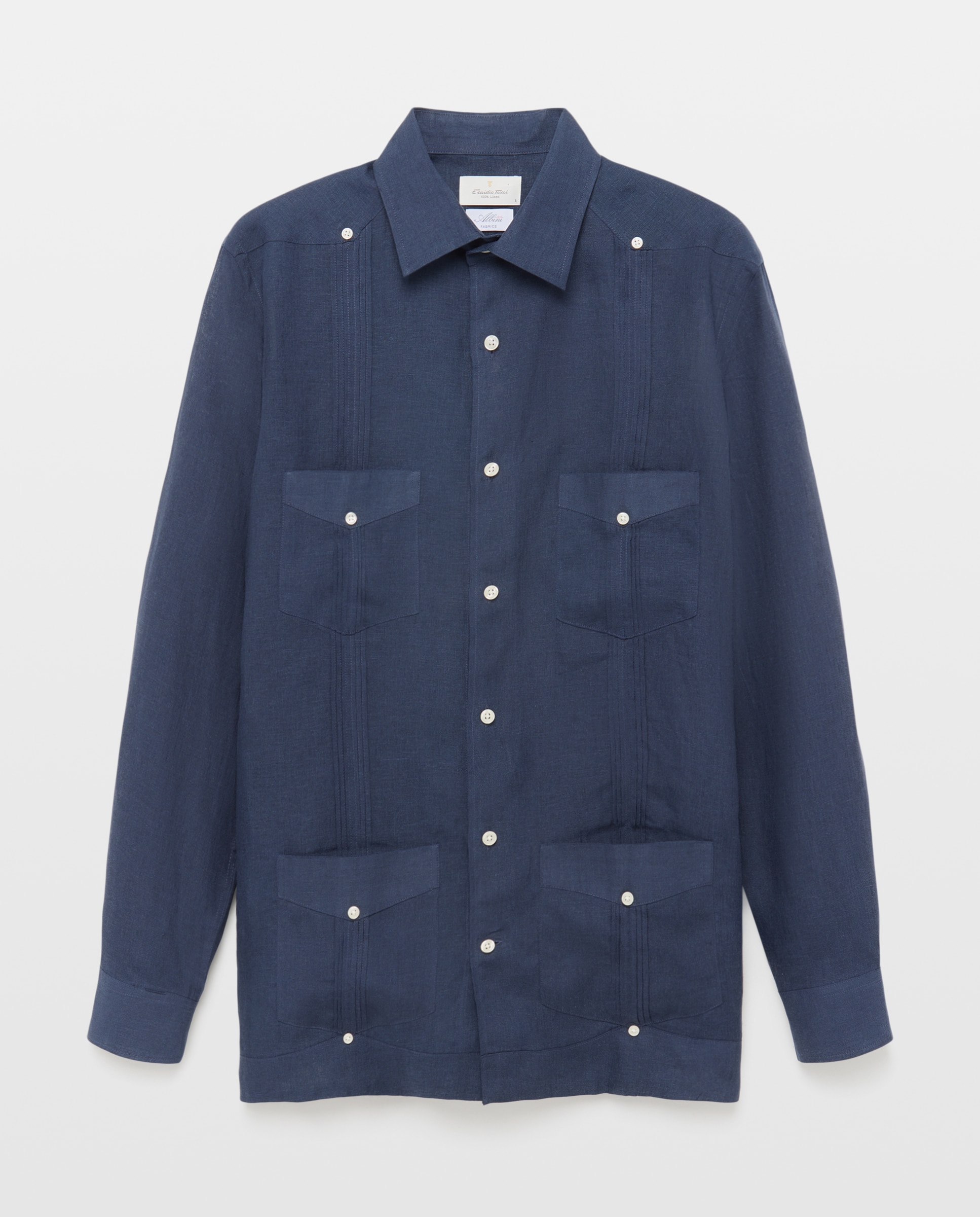 Camisa de Linho Azul-4