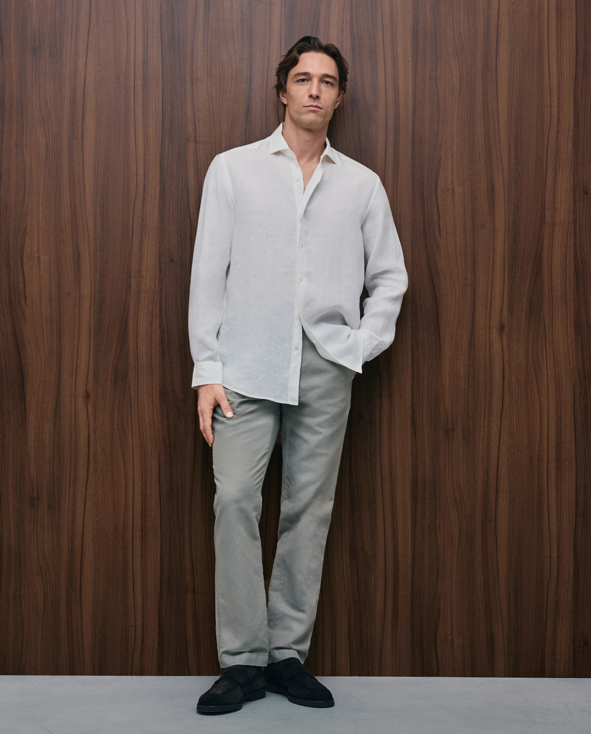 Camisa de lino de hombre - Emidio Tucci - Blanco Blanco-2