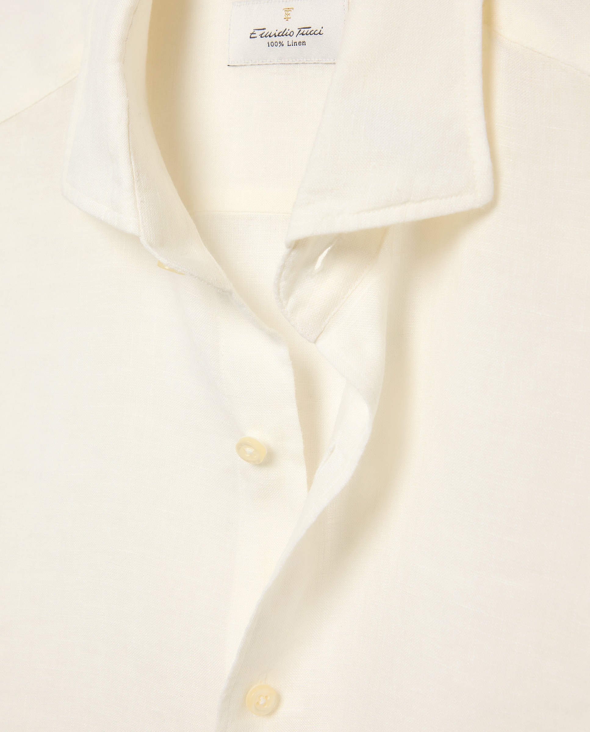 Camisa de lino de hombre - Emidio Tucci - Blanco Blanco-5