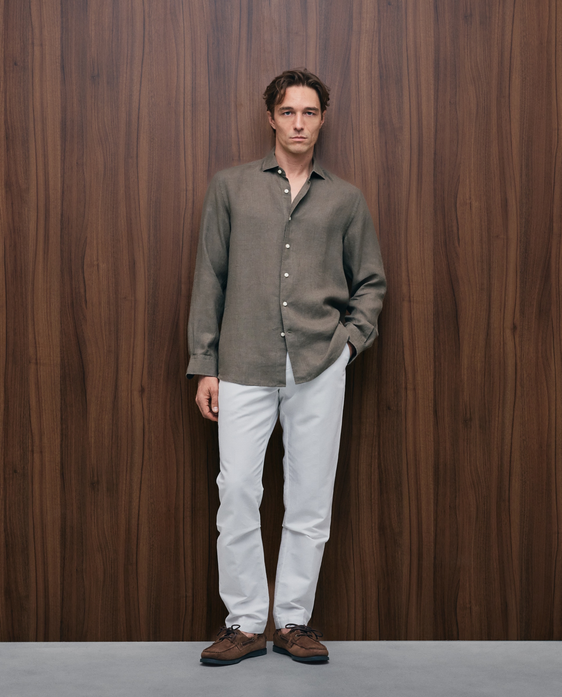 Camisa de lino de hombre - Emidio Tucci - Verde Verde-2