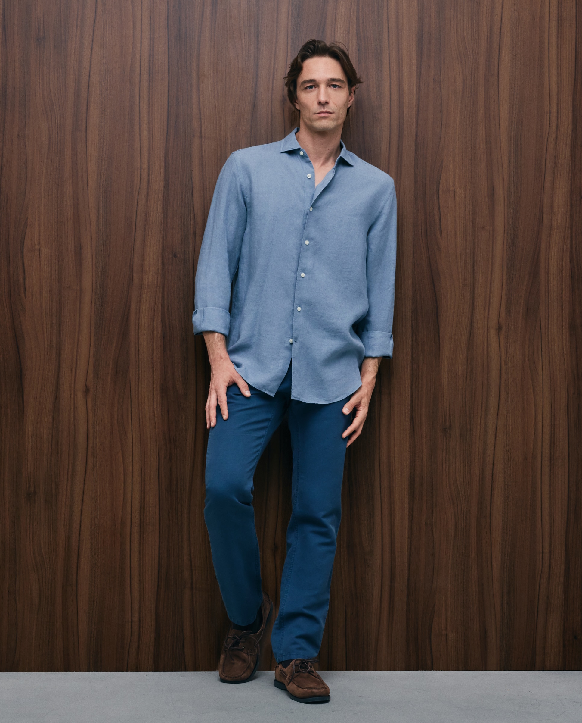 Camisa de Linho Azul-2