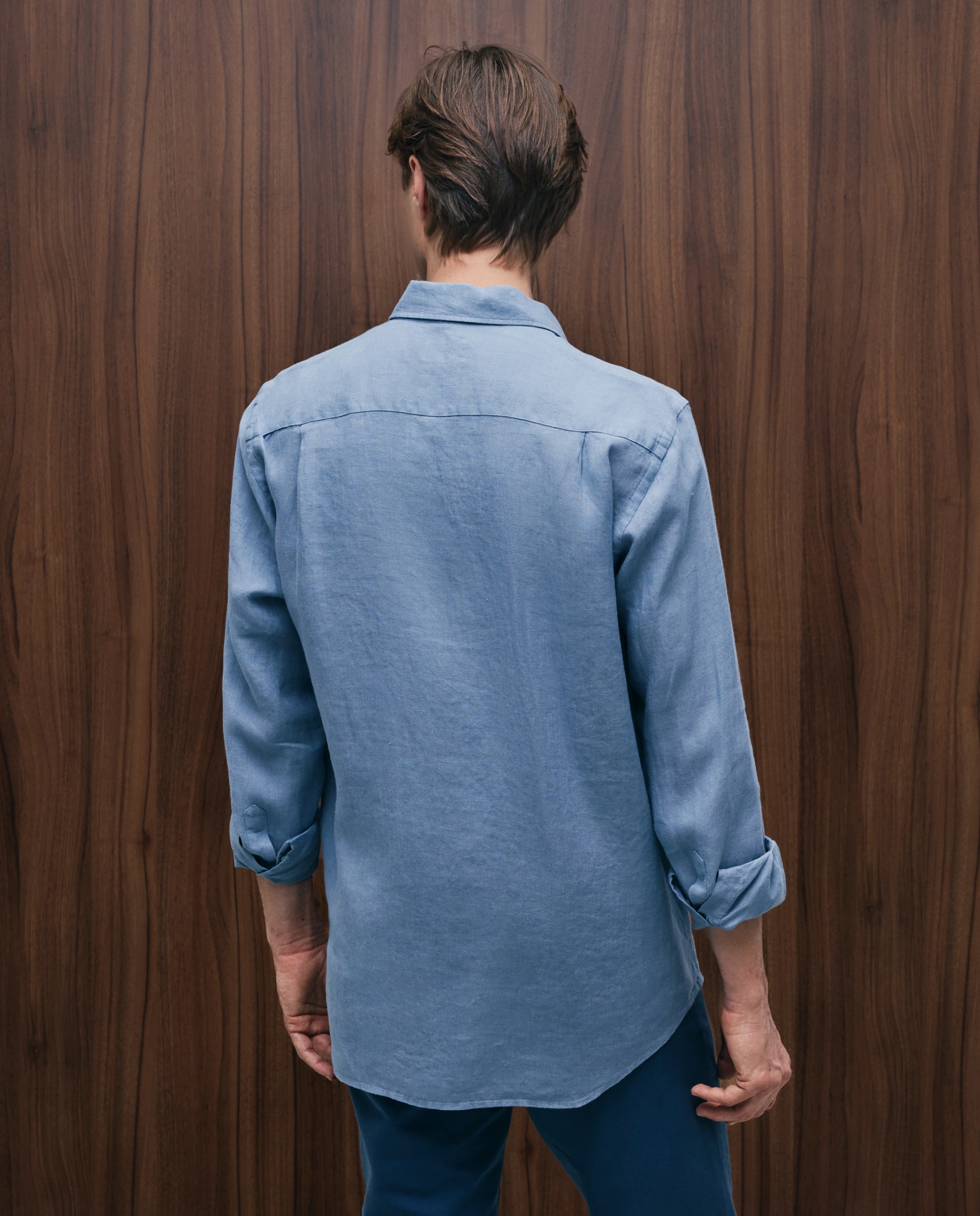 Camisa de Linho Azul-3