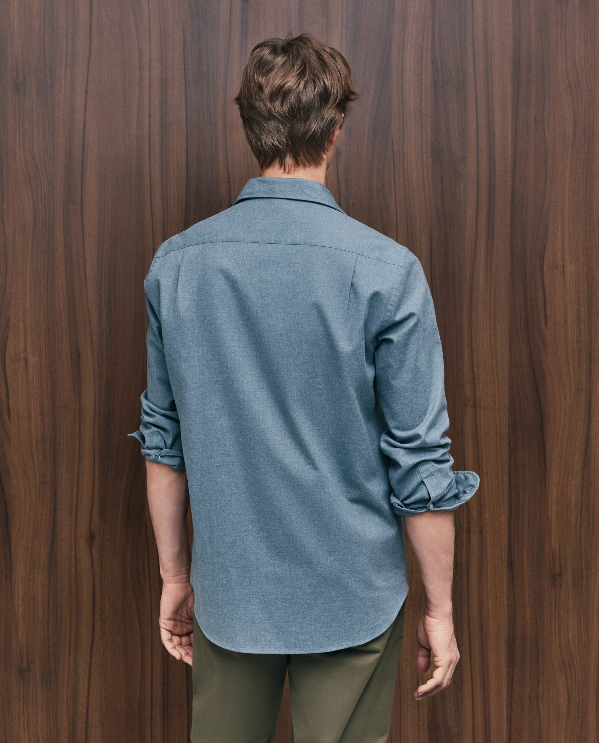 Imagen 3 de Camisa sport franela 100% algodón perchado lana regular fit - Emidio Tucci - Azul Azul
