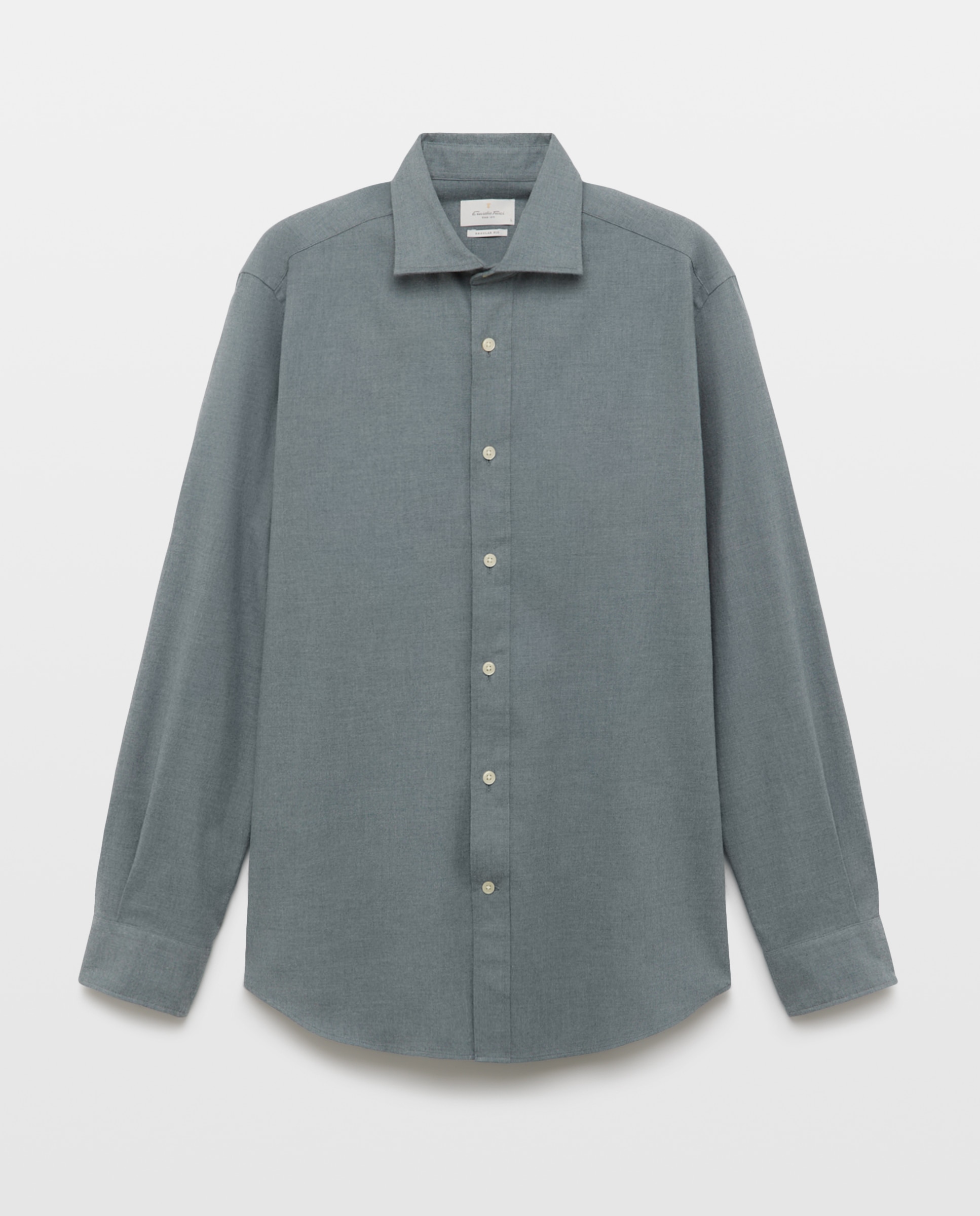 Imagen 4 de Camisa sport franela 100% algodón perchado lana regular fit - Emidio Tucci - Azul Azul