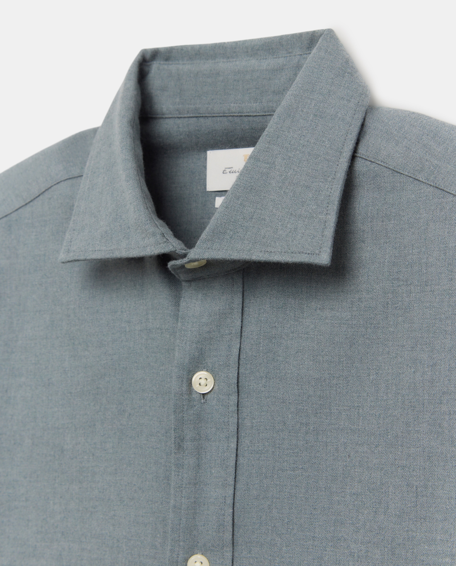 Imagen 5 de Camisa sport franela 100% algodón perchado lana regular fit - Emidio Tucci - Azul Azul