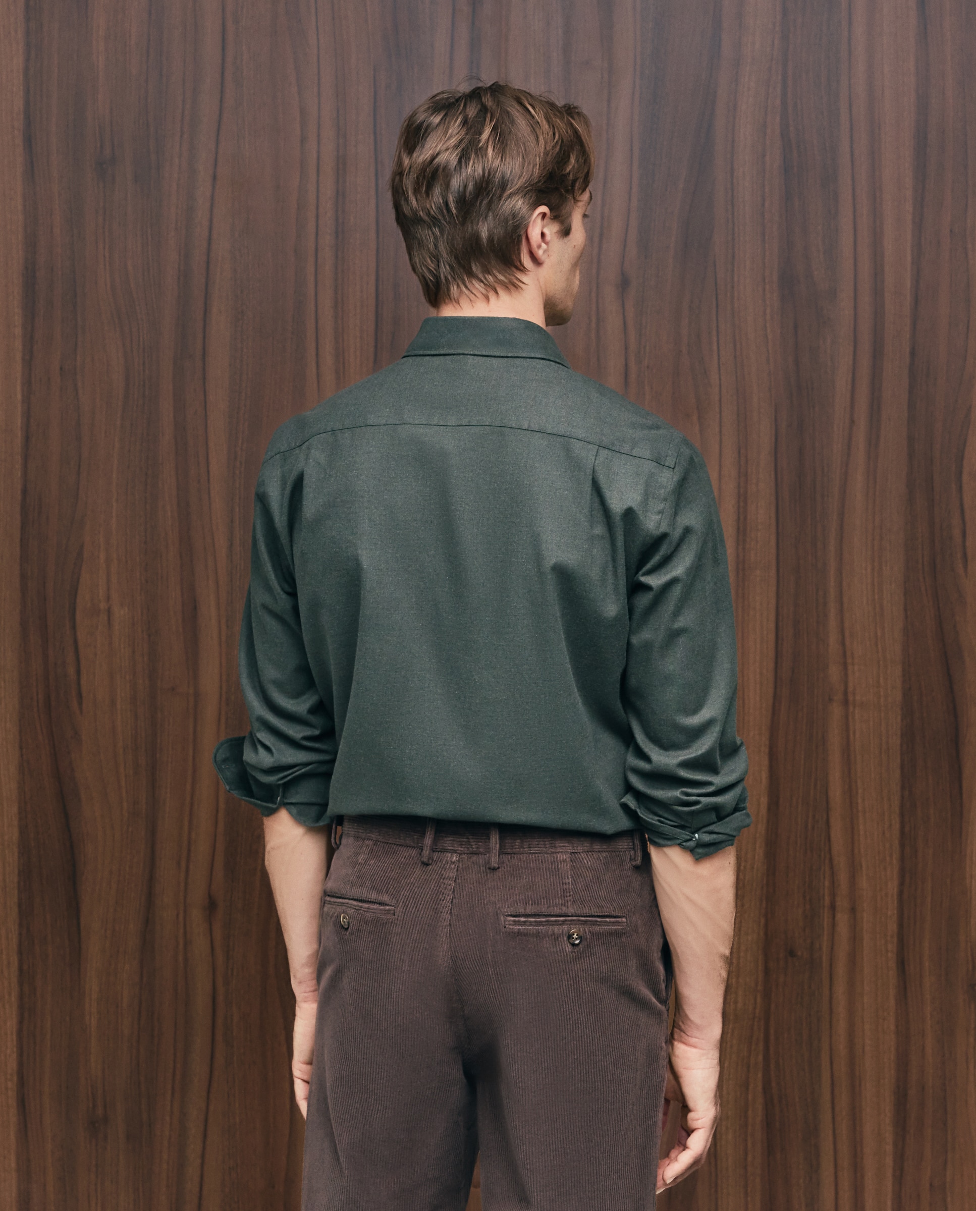 Imagen 3 de Camisa sport franela 100% algodón perchado lana regular fit - Emidio Tucci - Verde Verde