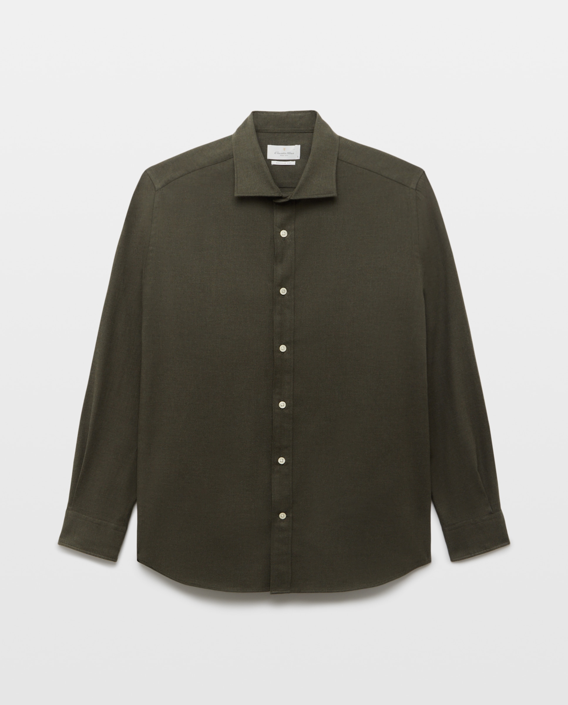 Imagen 4 de Camisa sport franela 100% algodón perchado lana regular fit - Emidio Tucci - Verde Verde