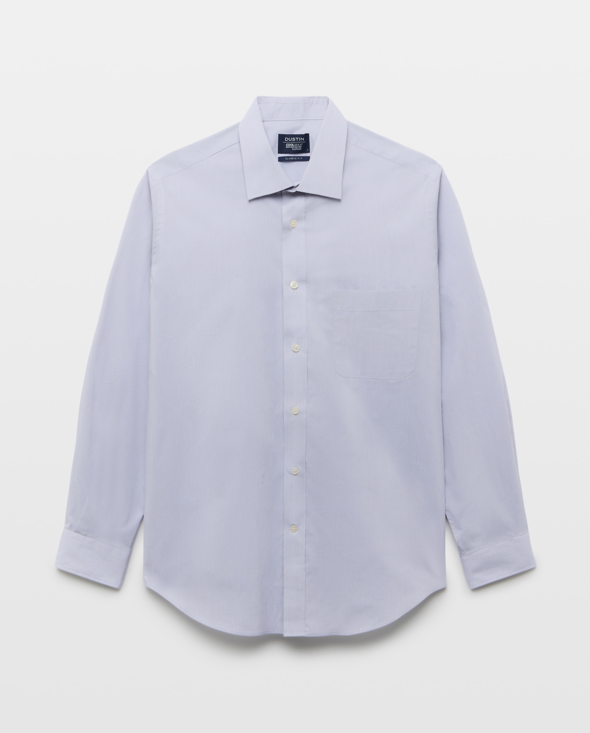 Camisa classic fit con algodón coolmax fil a fil de hombre - Dustin - Gris lavanda Gris lavanda-4