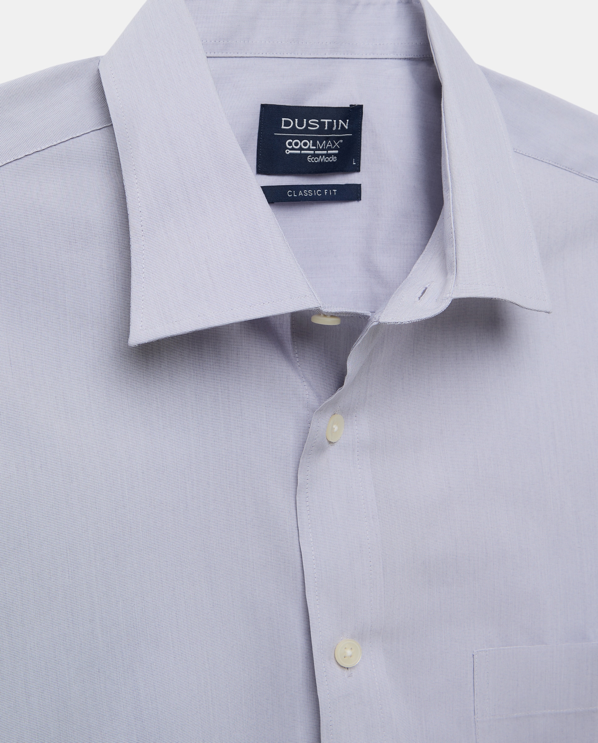 Camisa classic fit con algodón coolmax fil a fil de hombre - Dustin - Gris lavanda Gris lavanda-5