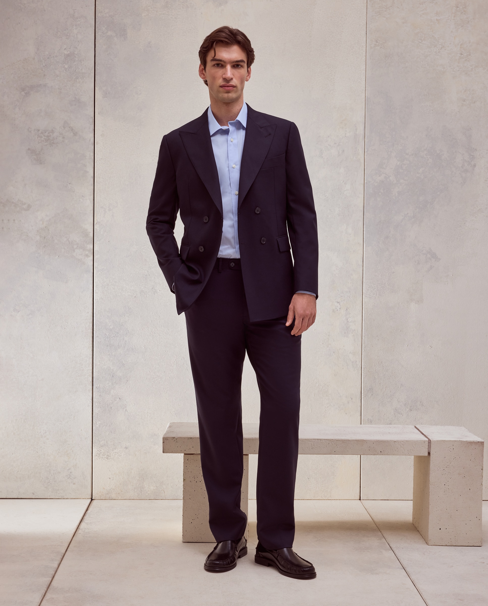 Camisa classic fit con algodón coolmax fil a fil de hombre - Dustin - Azul Cielo Azul Cielo-2