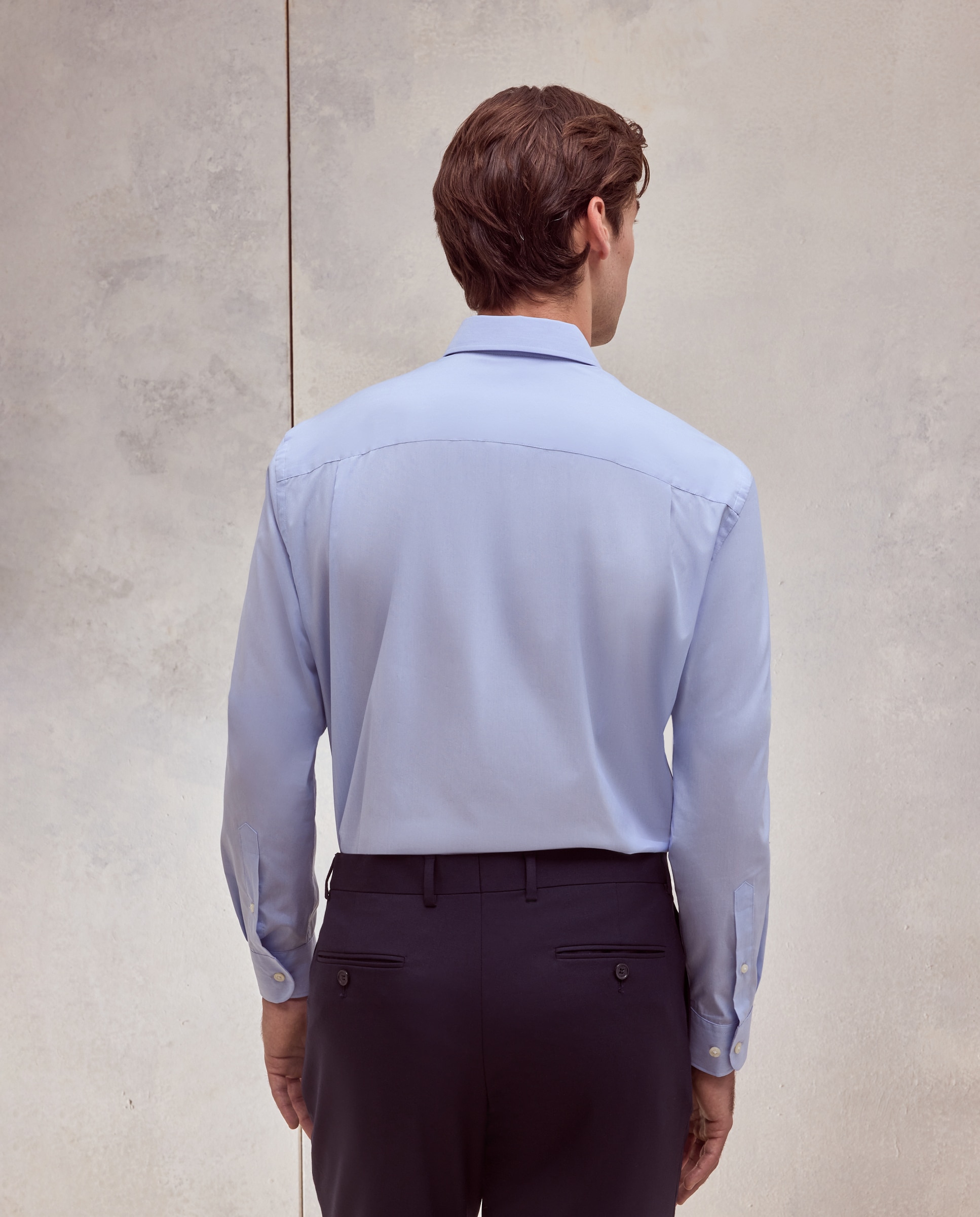 Camisa classic fit con algodón coolmax fil a fil de hombre - Dustin - Azul Cielo Azul Cielo-3