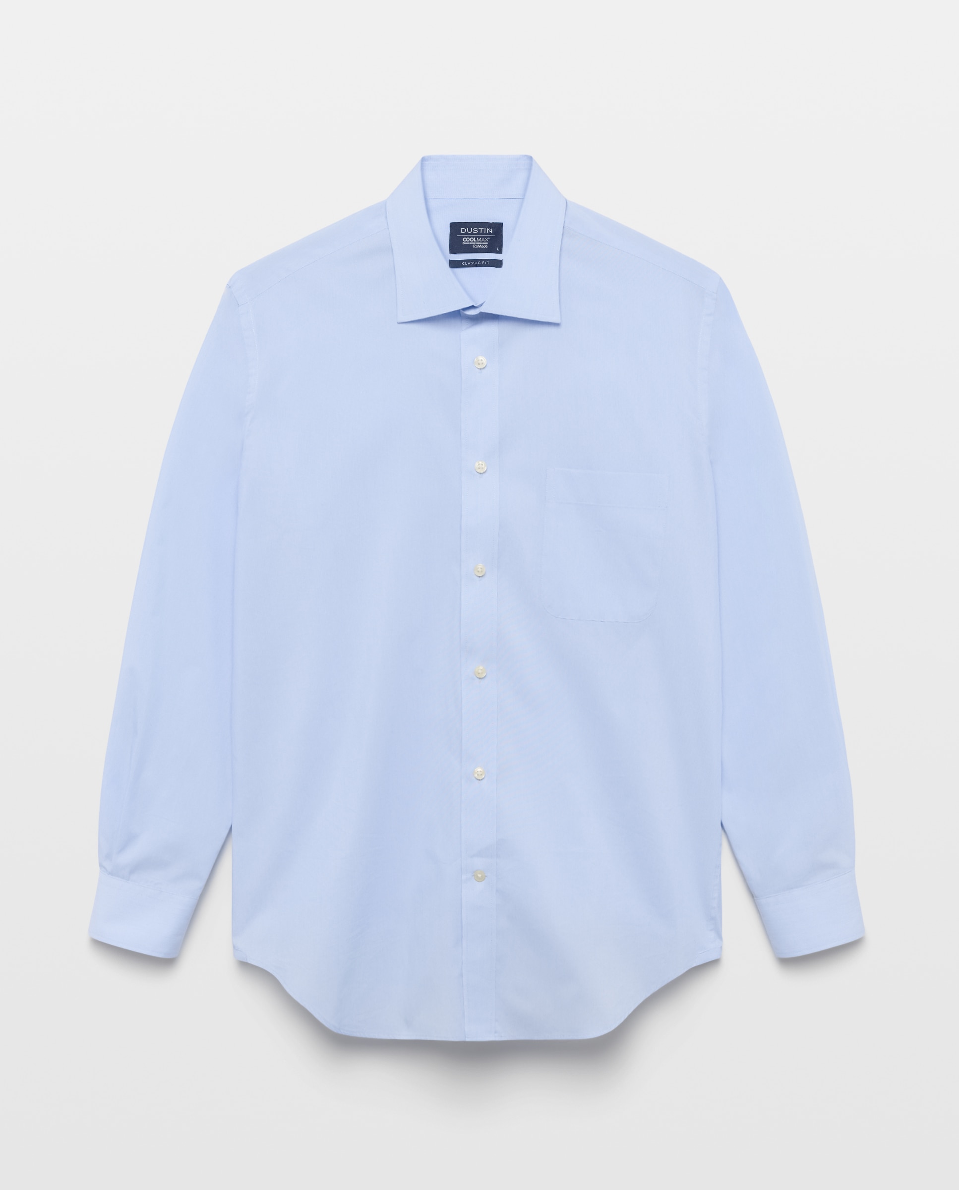 Camisa classic fit con algodón coolmax fil a fil de hombre - Dustin - Azul Cielo Azul Cielo-4