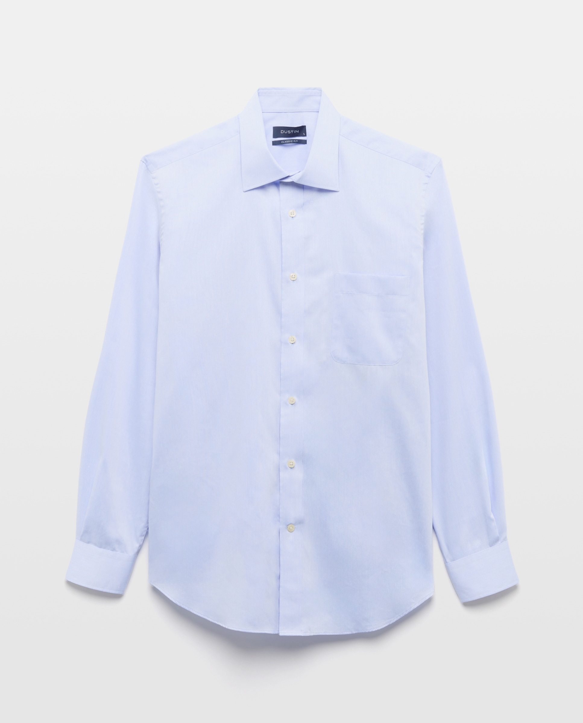 Camisa classic fit con algodón coolmax twill lisa de hombre - Dustin - Azul Azul-4