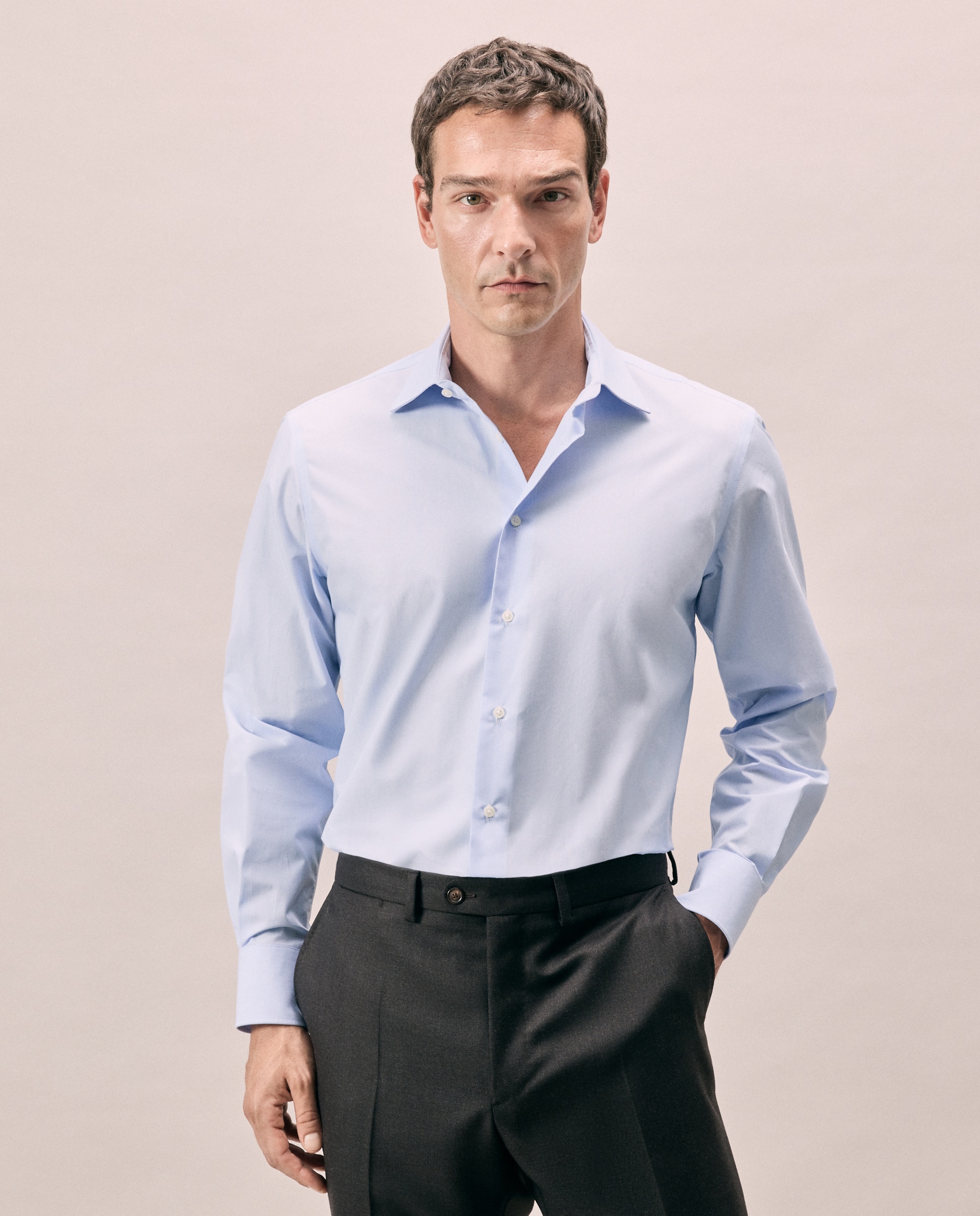 Camisa vestir 100% algodón non iron - Emidio Tucci - Azul Azul-1
