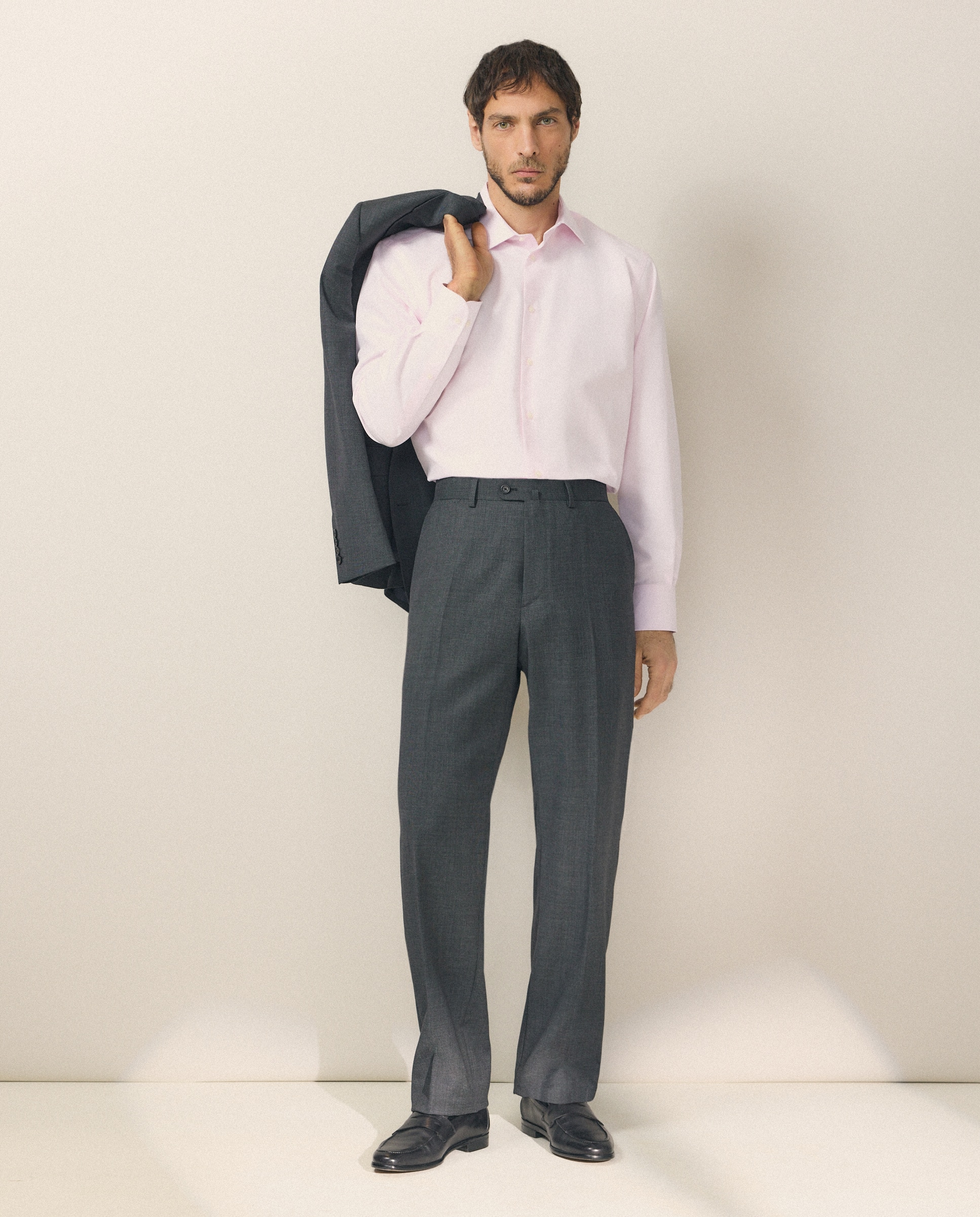 Camisa Clássica Non Iron com Manga Comprida Rosa-2