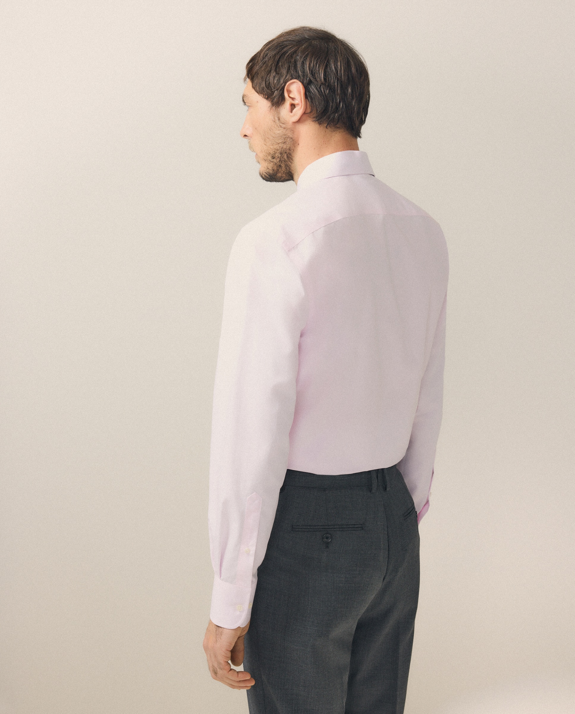 Camisa Clássica Non Iron com Manga Comprida Rosa-3