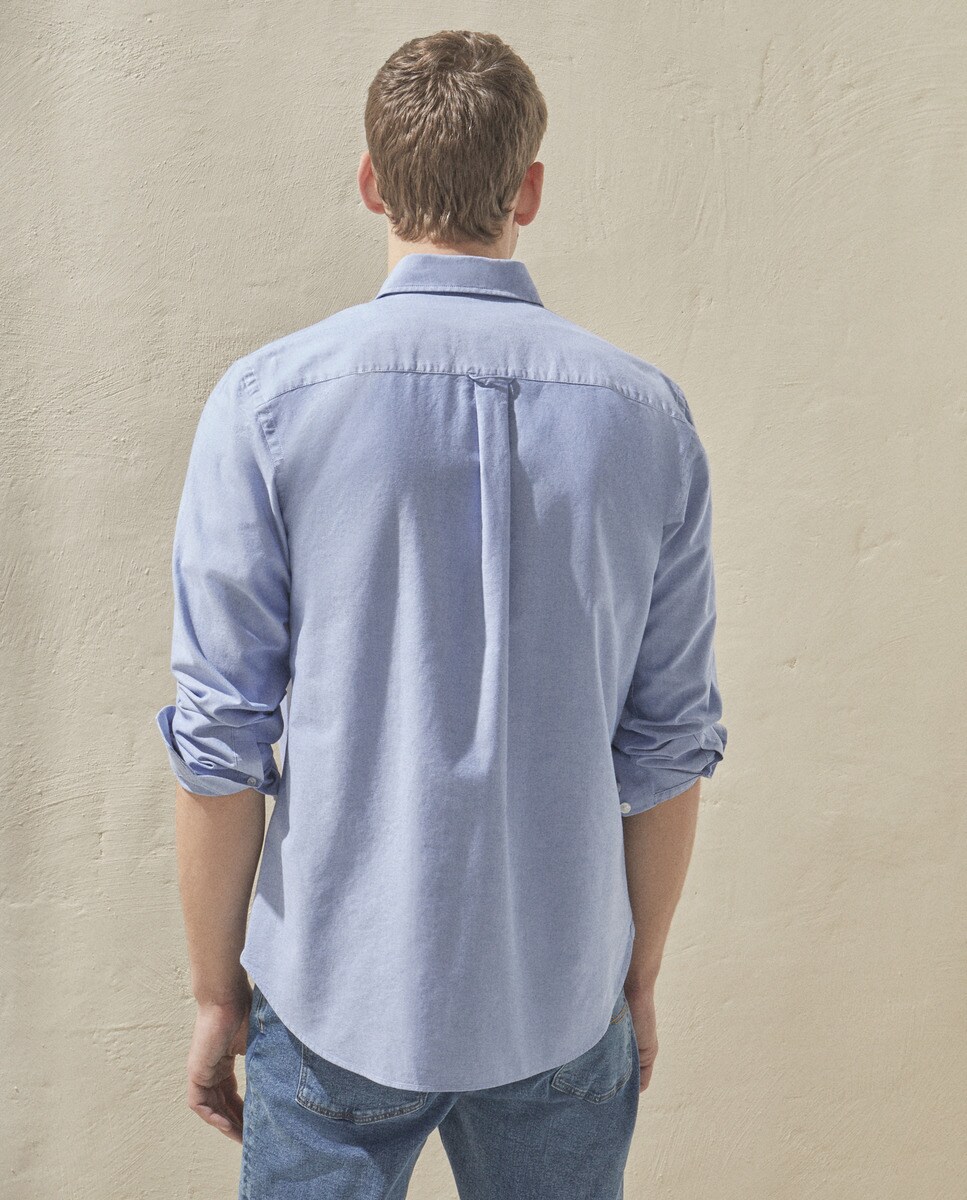 Camisa classic fit oxford algodón lisa hombre - Dustin - Azul marino Azul marino-6