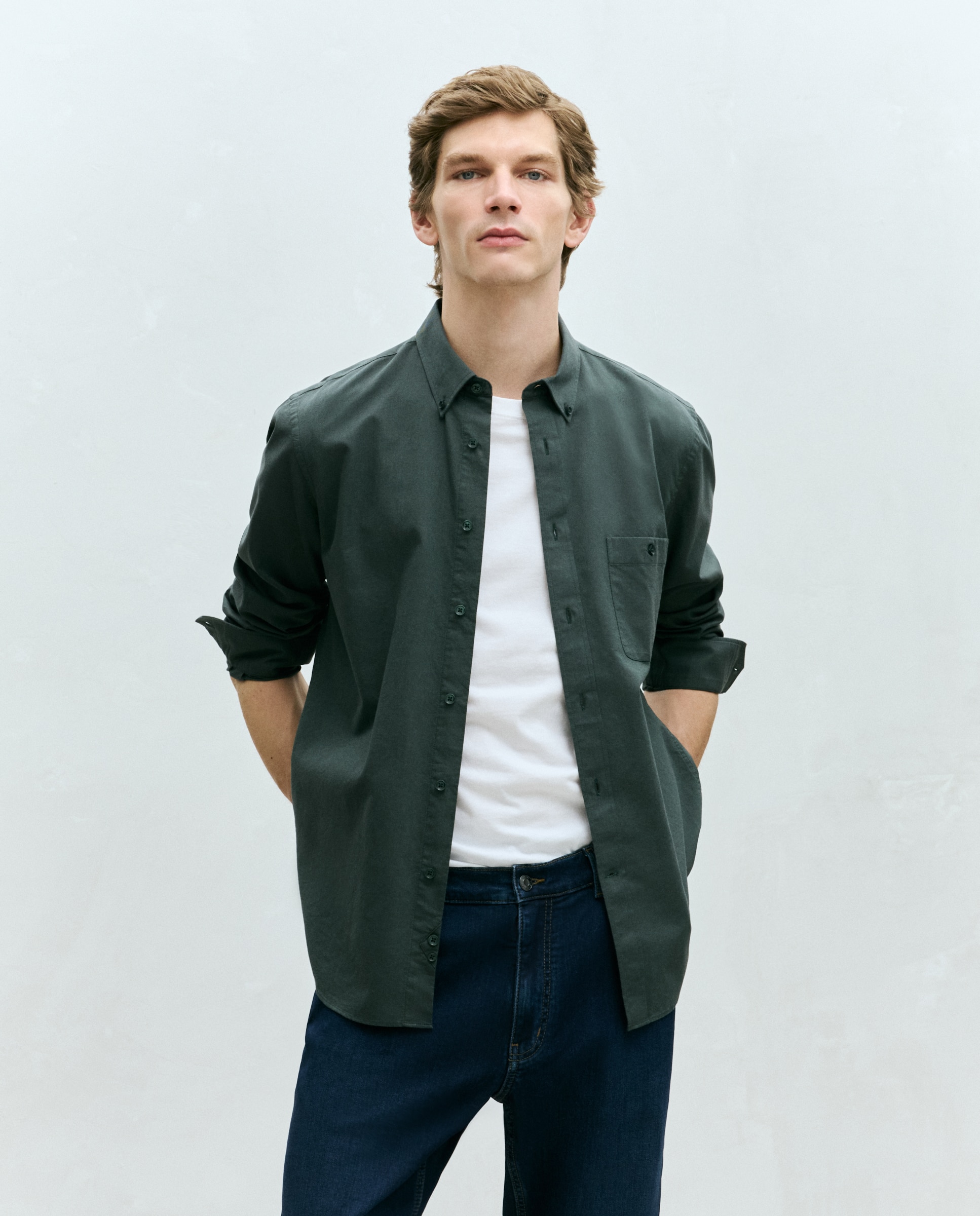 Camisa Oxford Lisa Verde-escuro-1