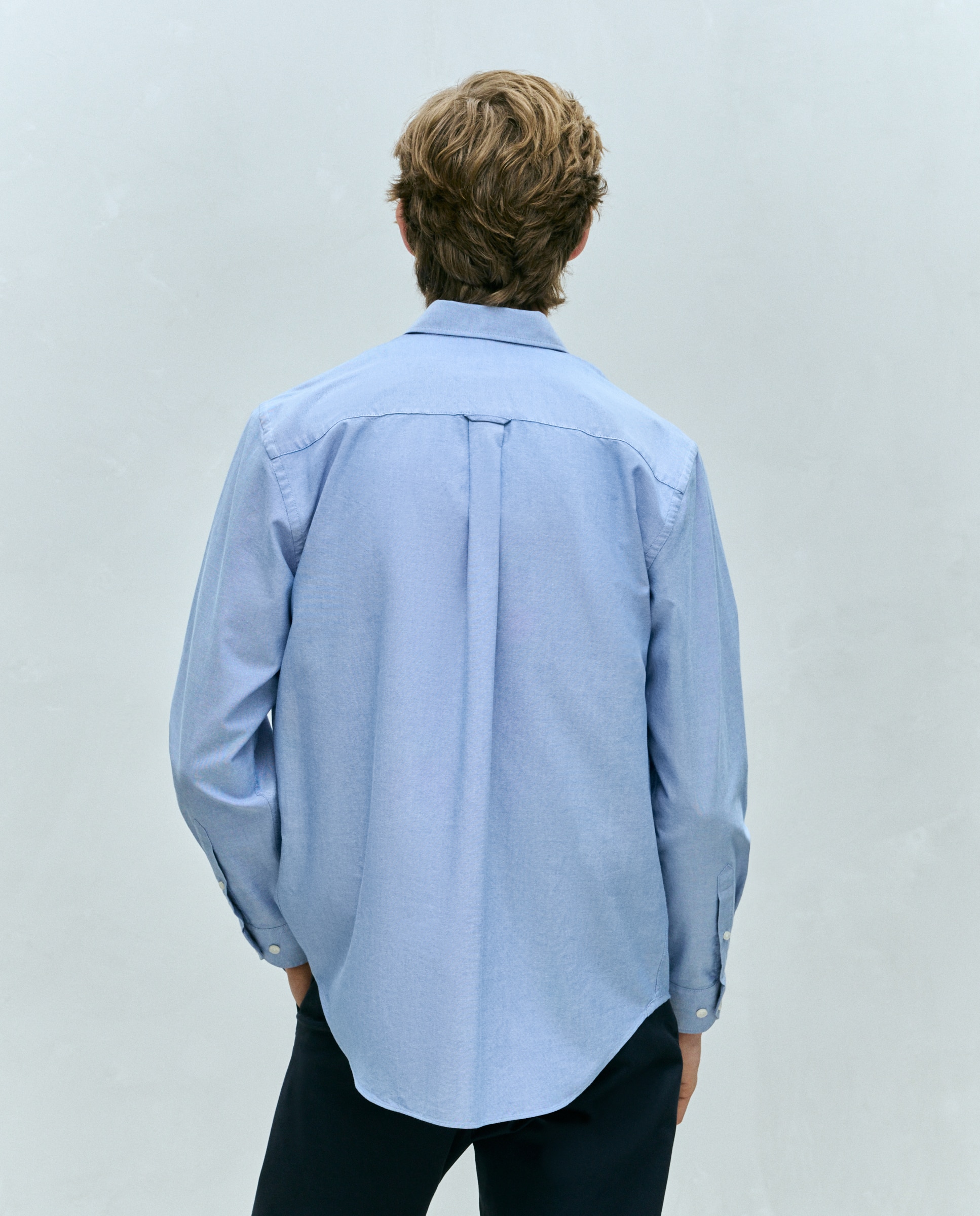 Camisa classic fit oxford algodón lisa hombre - Dustin - Azul Azul-3