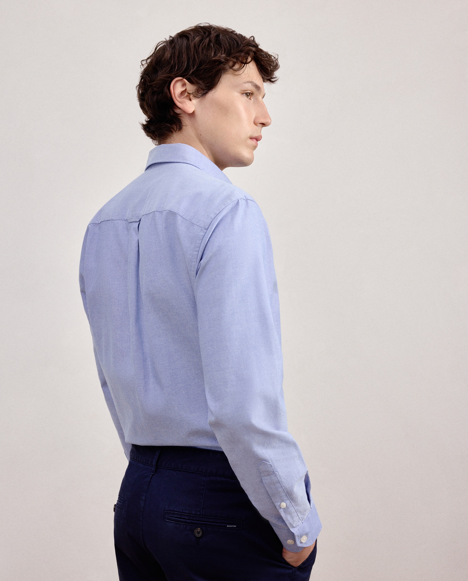 Camisa classic fit oxford algodón lisa hombre - Dustin - Azul Azul-4