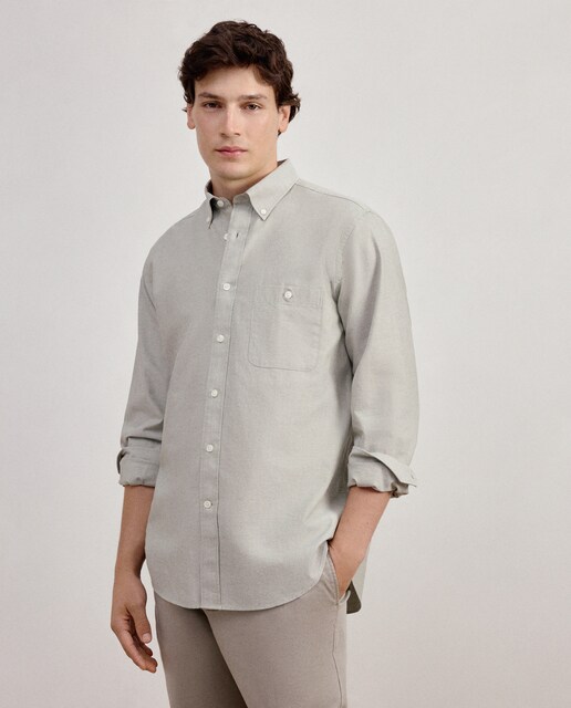Imagen 0 de Camisa lisa de oxford hombre