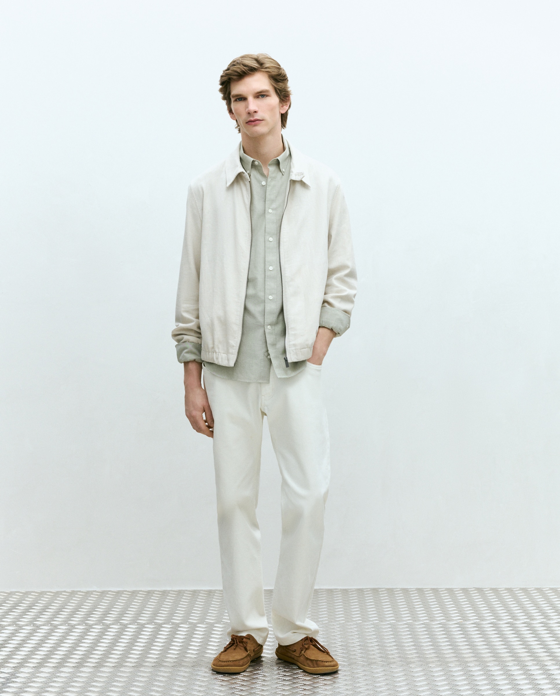 Camisa classic fit oxford algodón lisa hombre - Dustin - Kaki Kaki-2