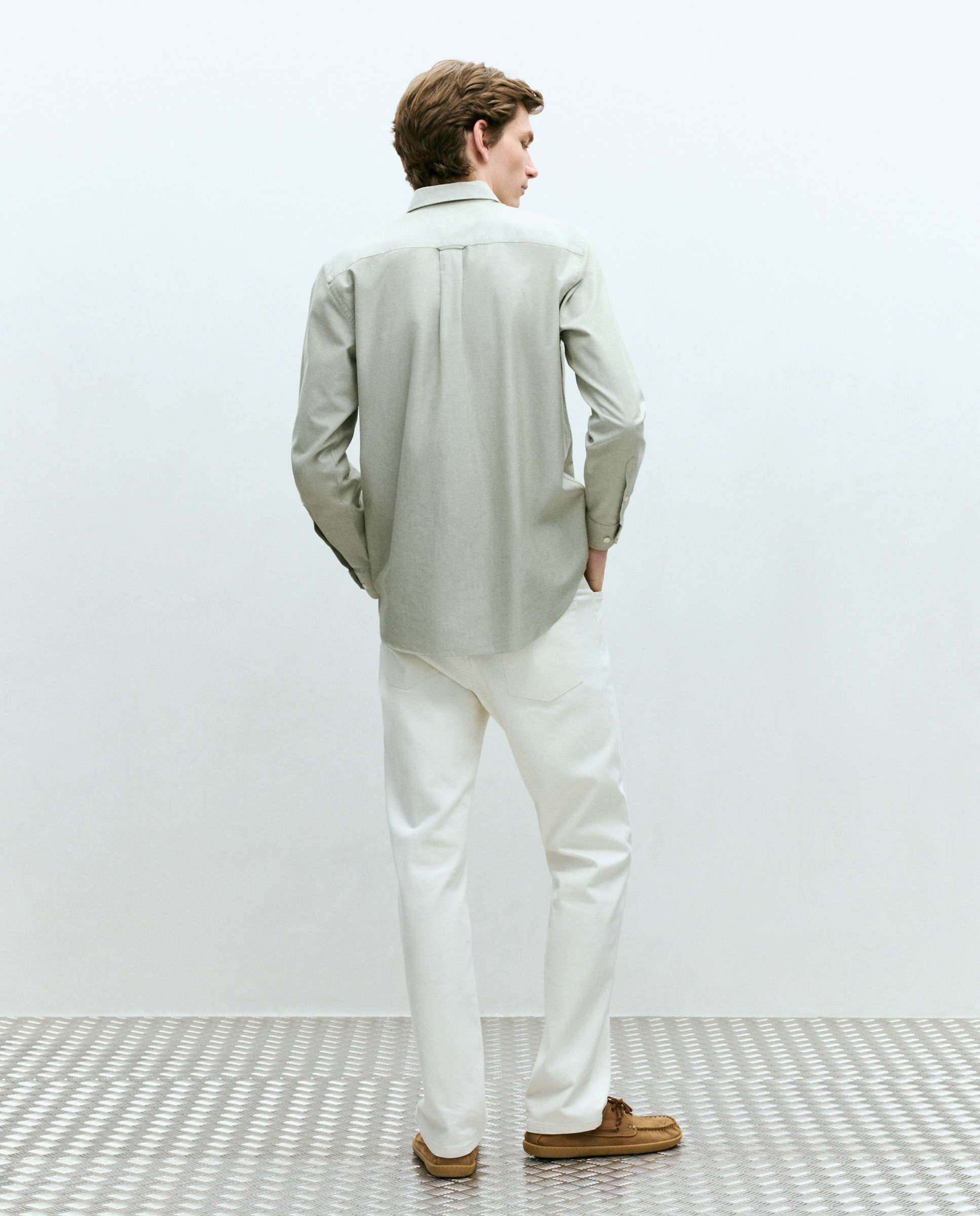 Camisa classic fit oxford algodón lisa hombre - Dustin - Kaki Kaki-3