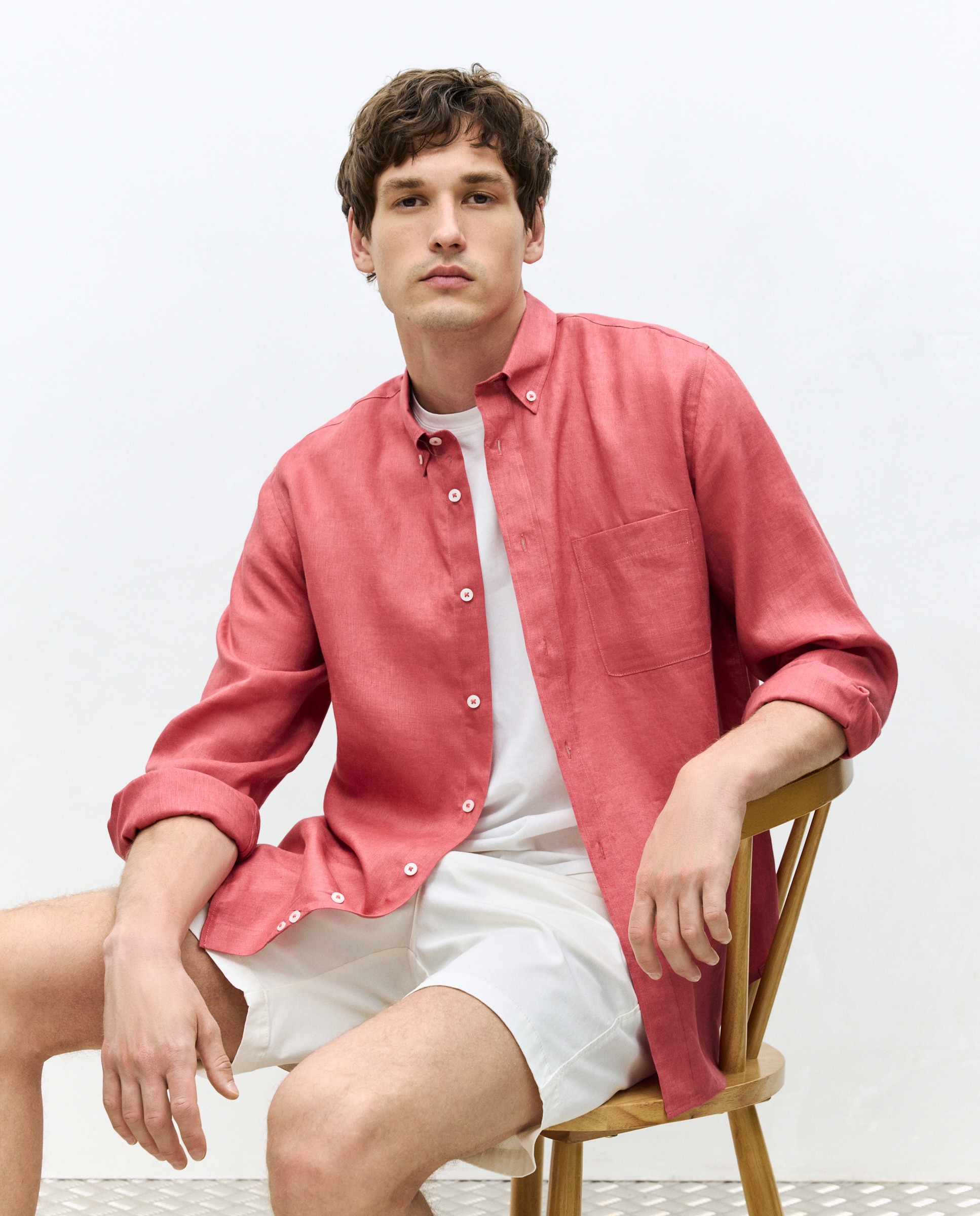 Imagem 0 de Camisa Casual 100% Linho Classic Fit com Manga Comprida