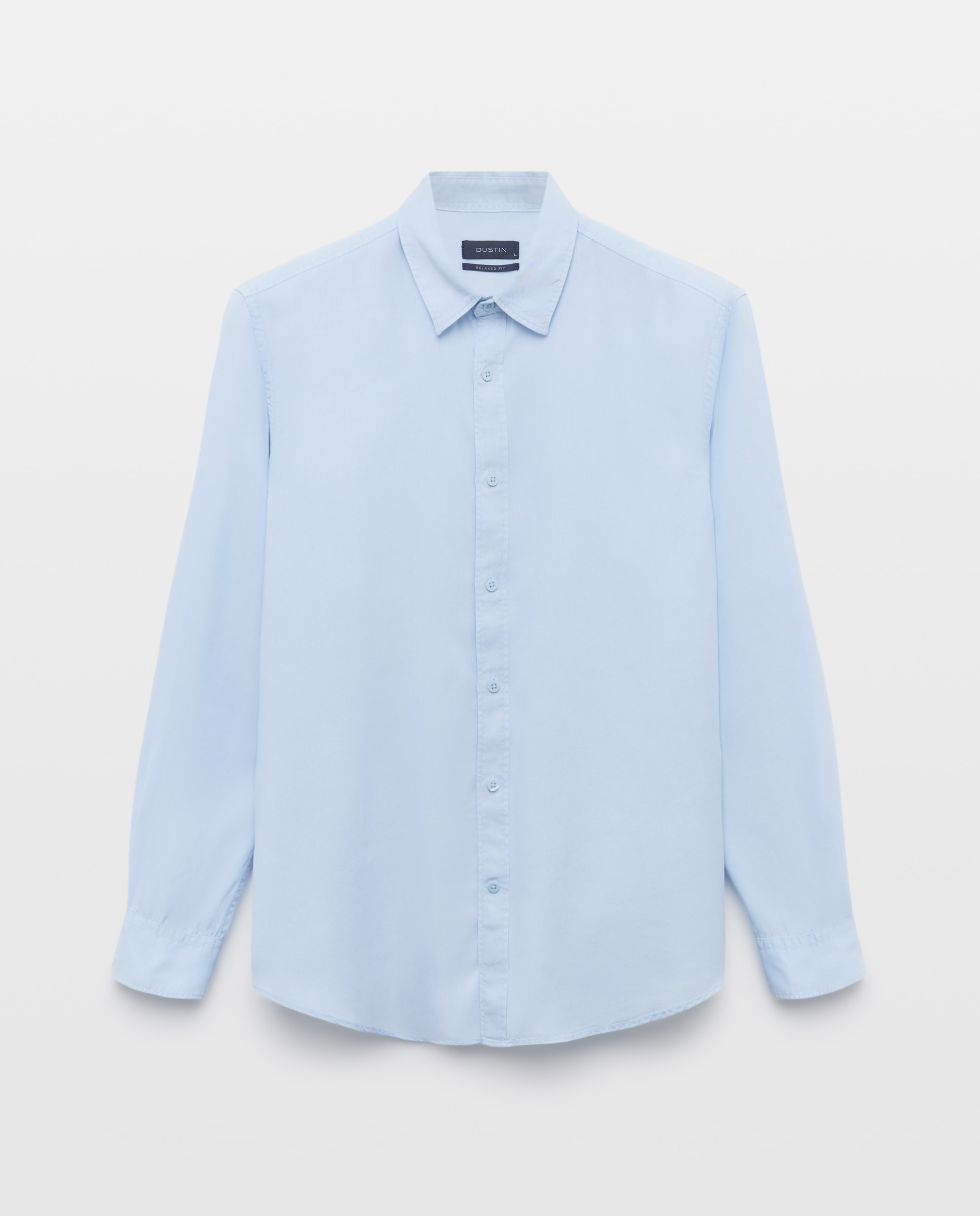Camisa de sport tencel lisa garment dye fit regular. - Dustin - Azul claro Azul claro-4