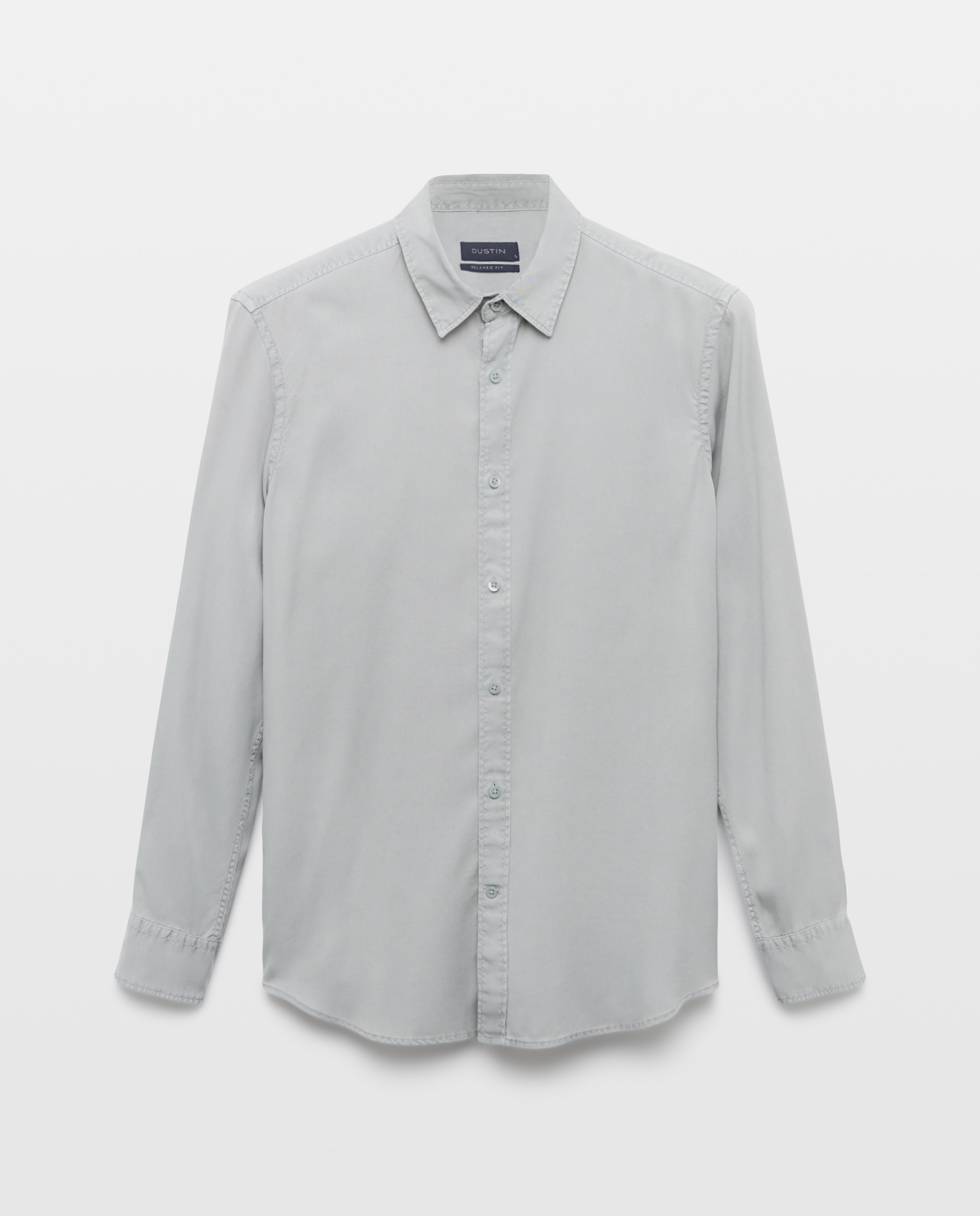 Camisa de sport tencel lisa garment dye fit regular. - Dustin - Verde claro Verde claro-4