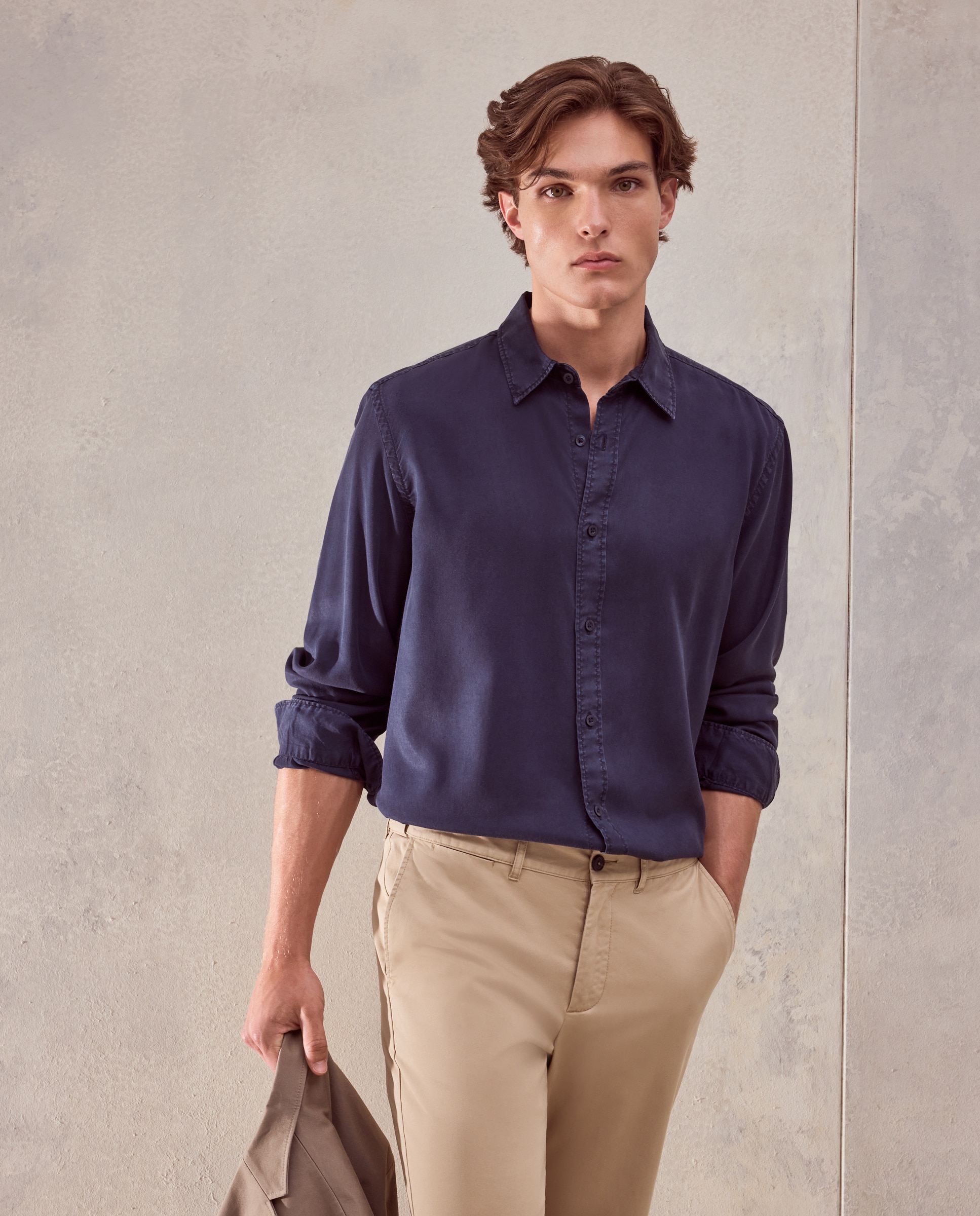 Imagem 0 de Camisa Casual de Tencel Lisa Garment Dye Regular Fit