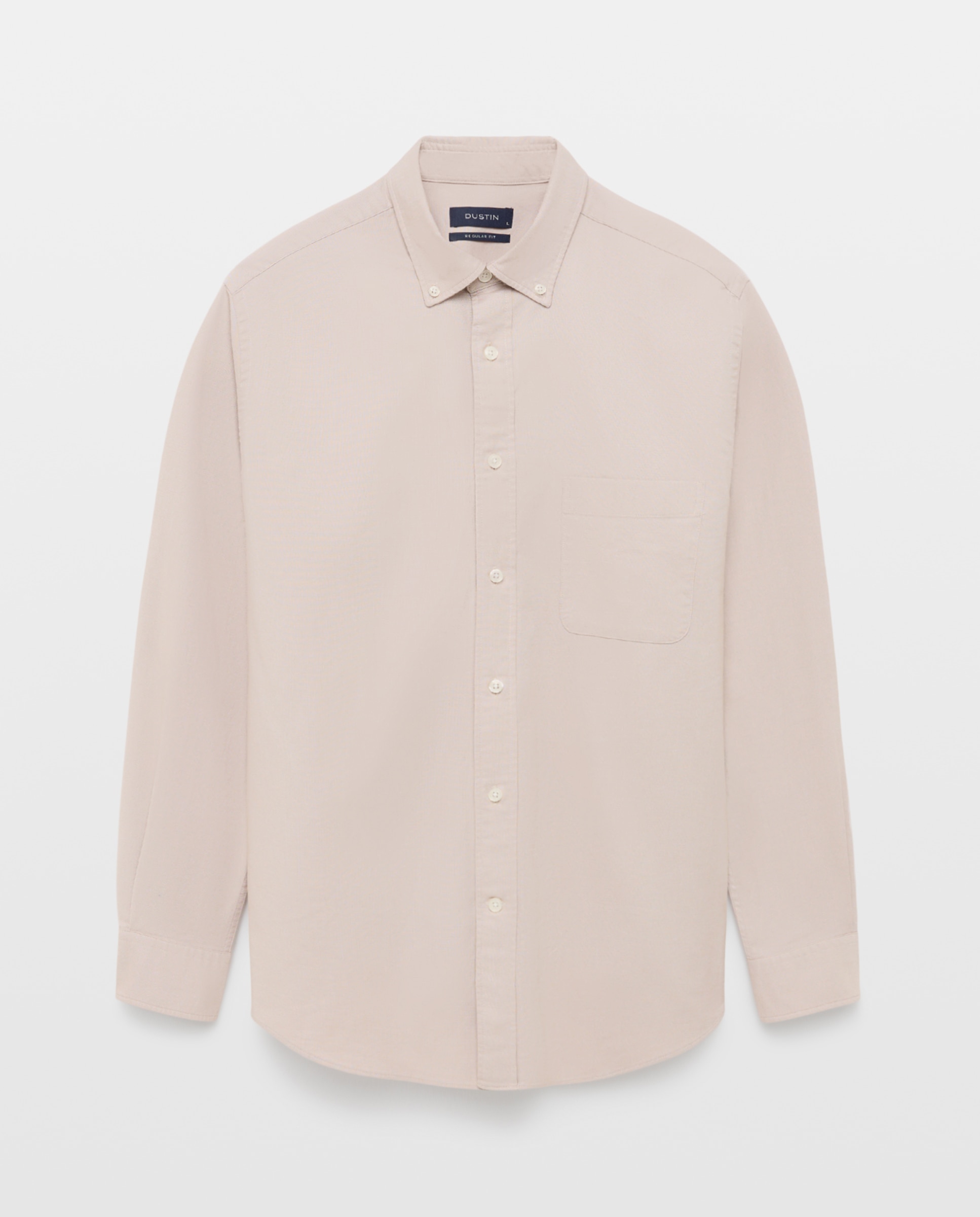Camisa regular fit de oxford stretch lisa de hombre - Dustin - Beige Beige-4