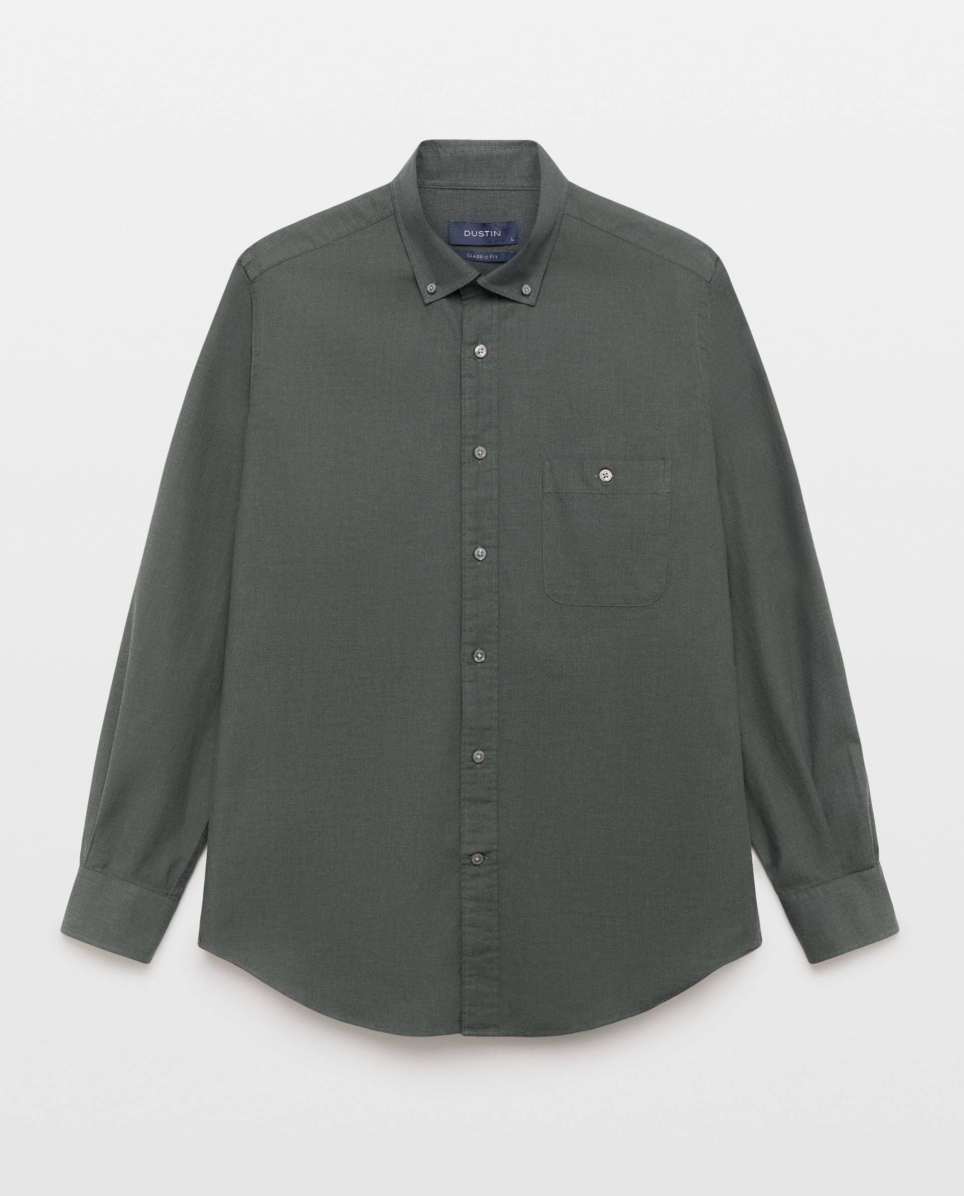 Camisa de twill algodón stretch liso. - Dustin - Verde Verde-1