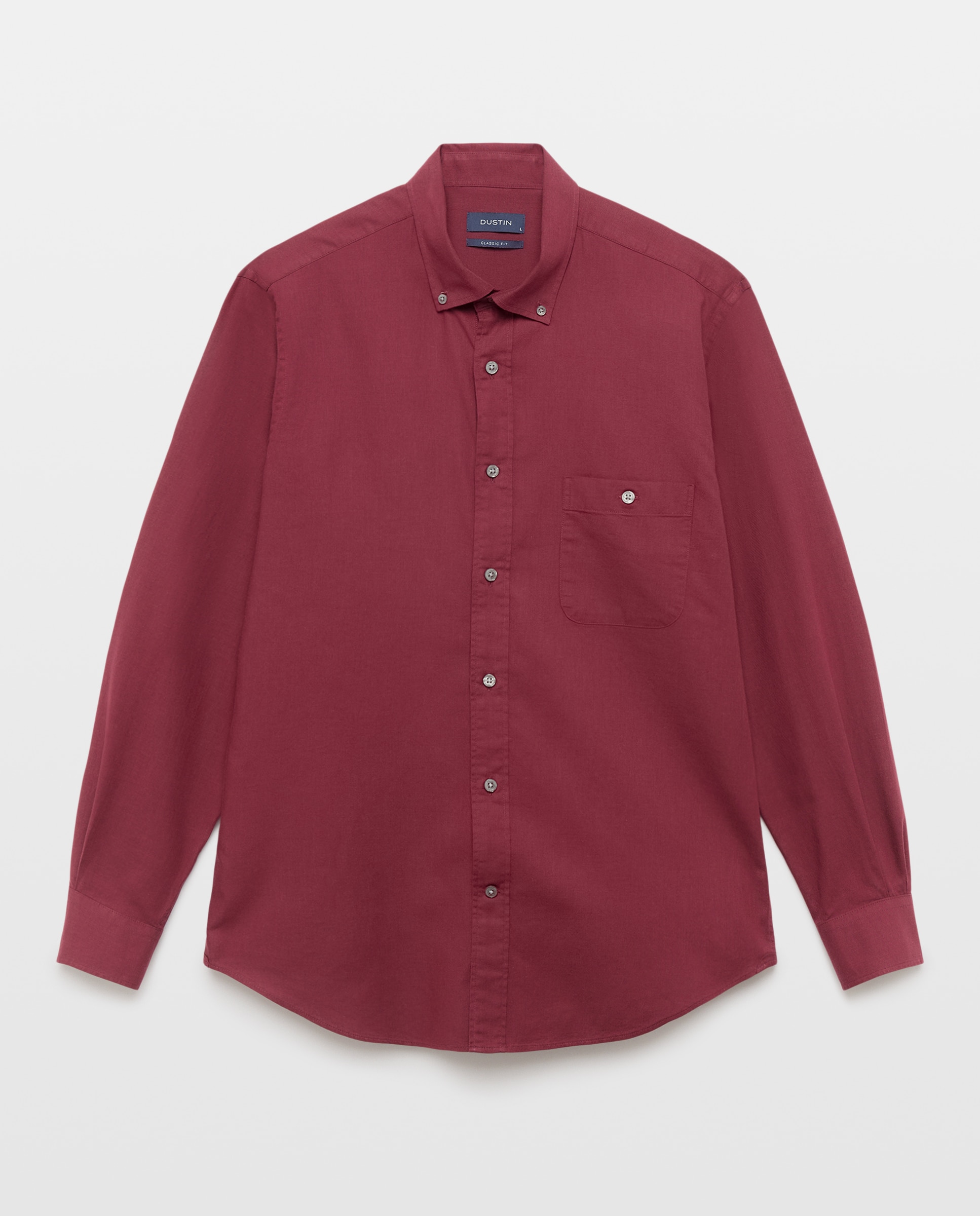 Camisa de twill algodón stretch liso. - Dustin - Burdeos Burdeos-4
