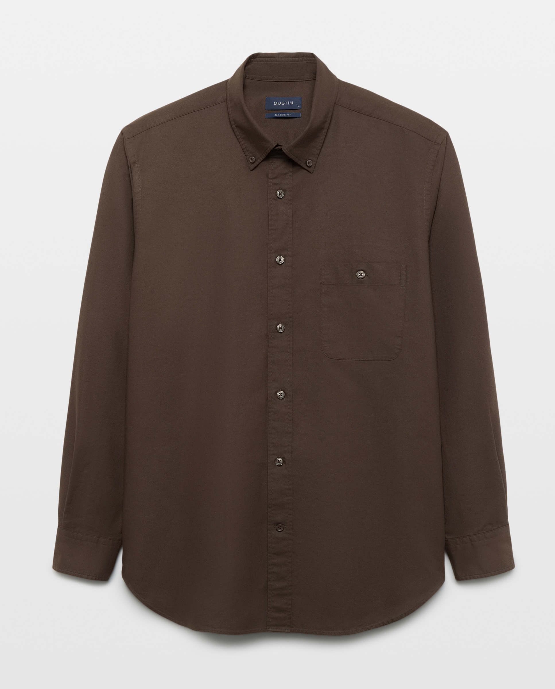 Camisa de oxford con tejido confort lisa. - Dustin - Marrón Marrón-4