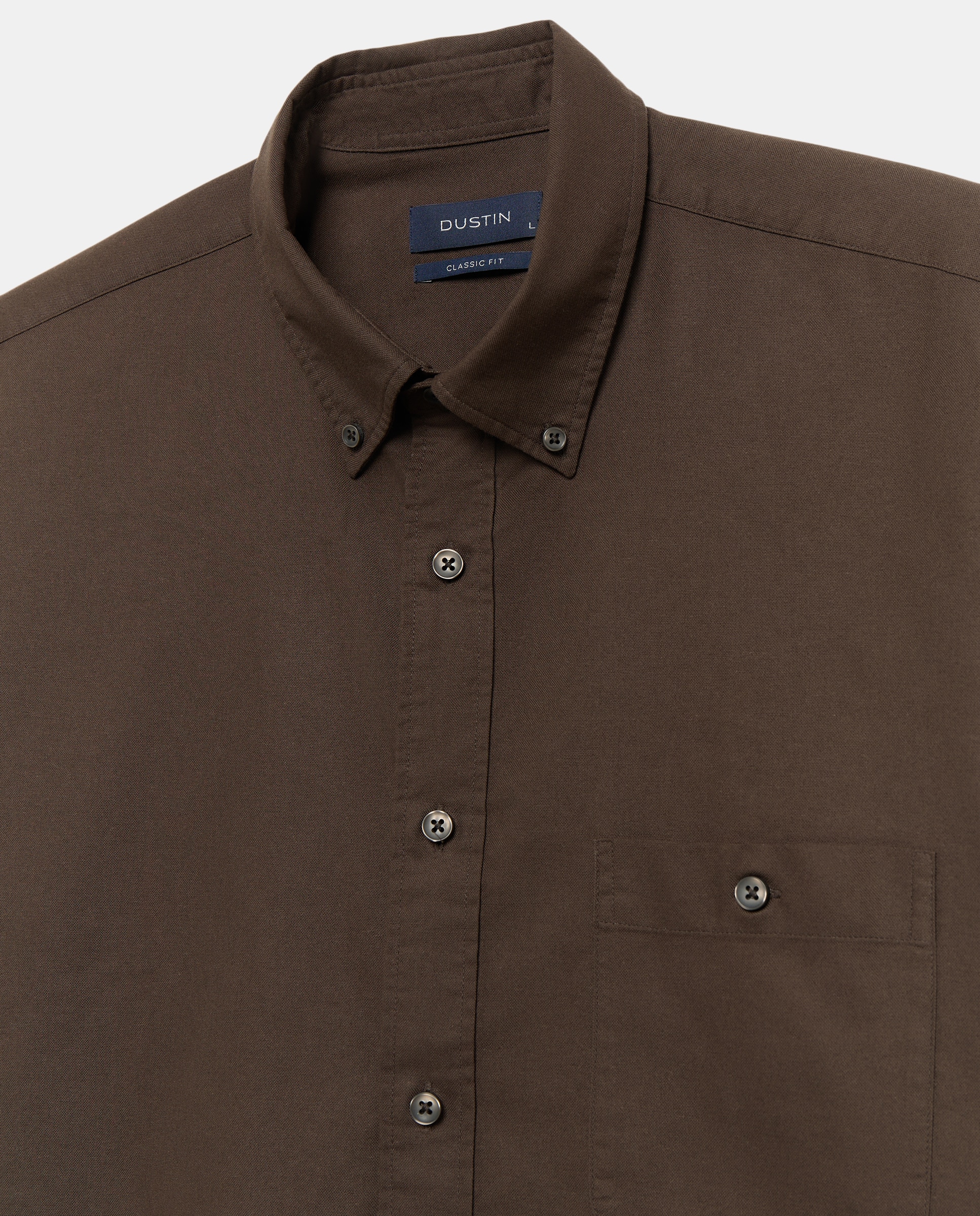 Camisa de oxford con tejido confort lisa. - Dustin - Marrón Marrón-5
