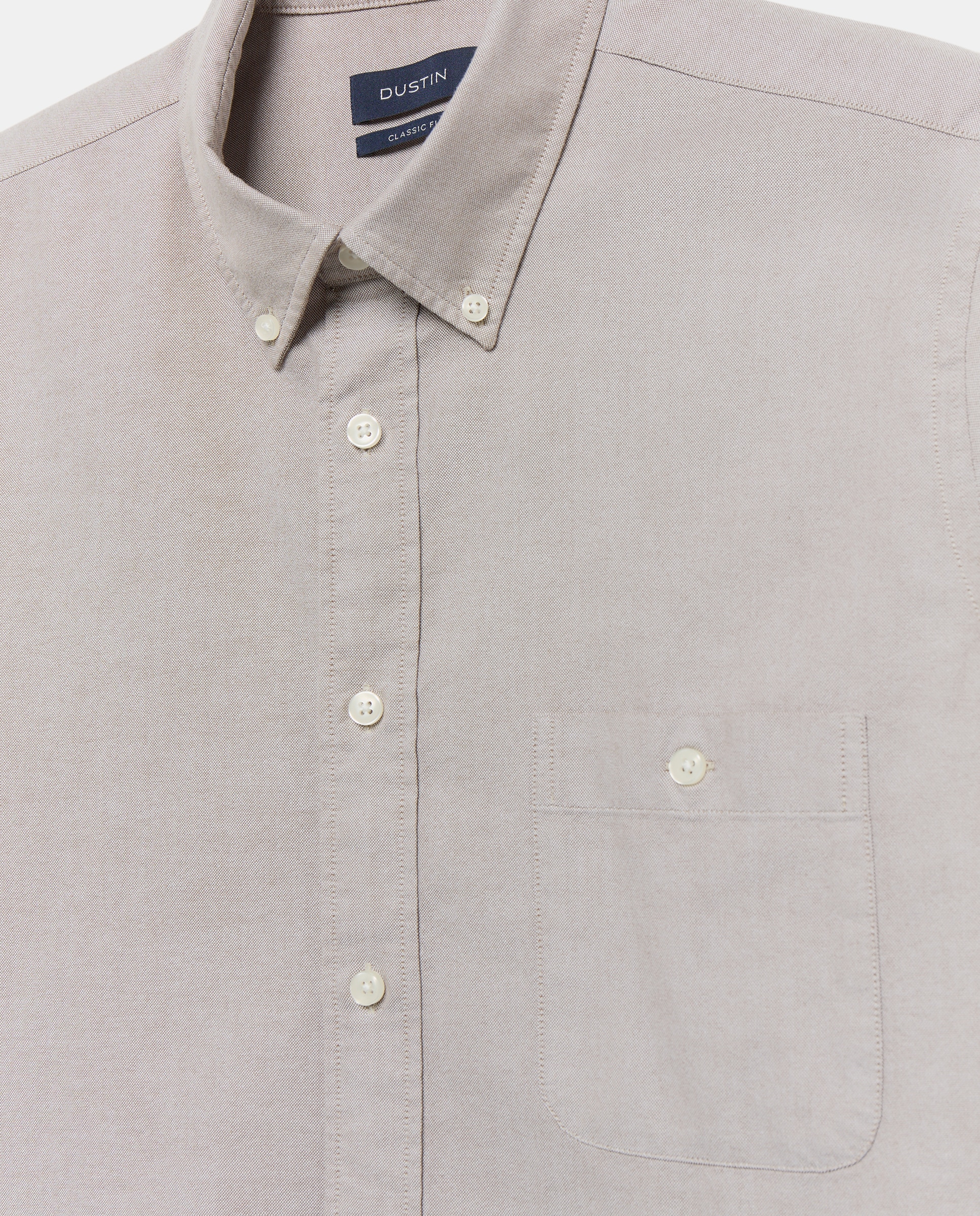 Camisa de oxford con tejido confort lisa. - Dustin - Marrón claro Marrón claro-2