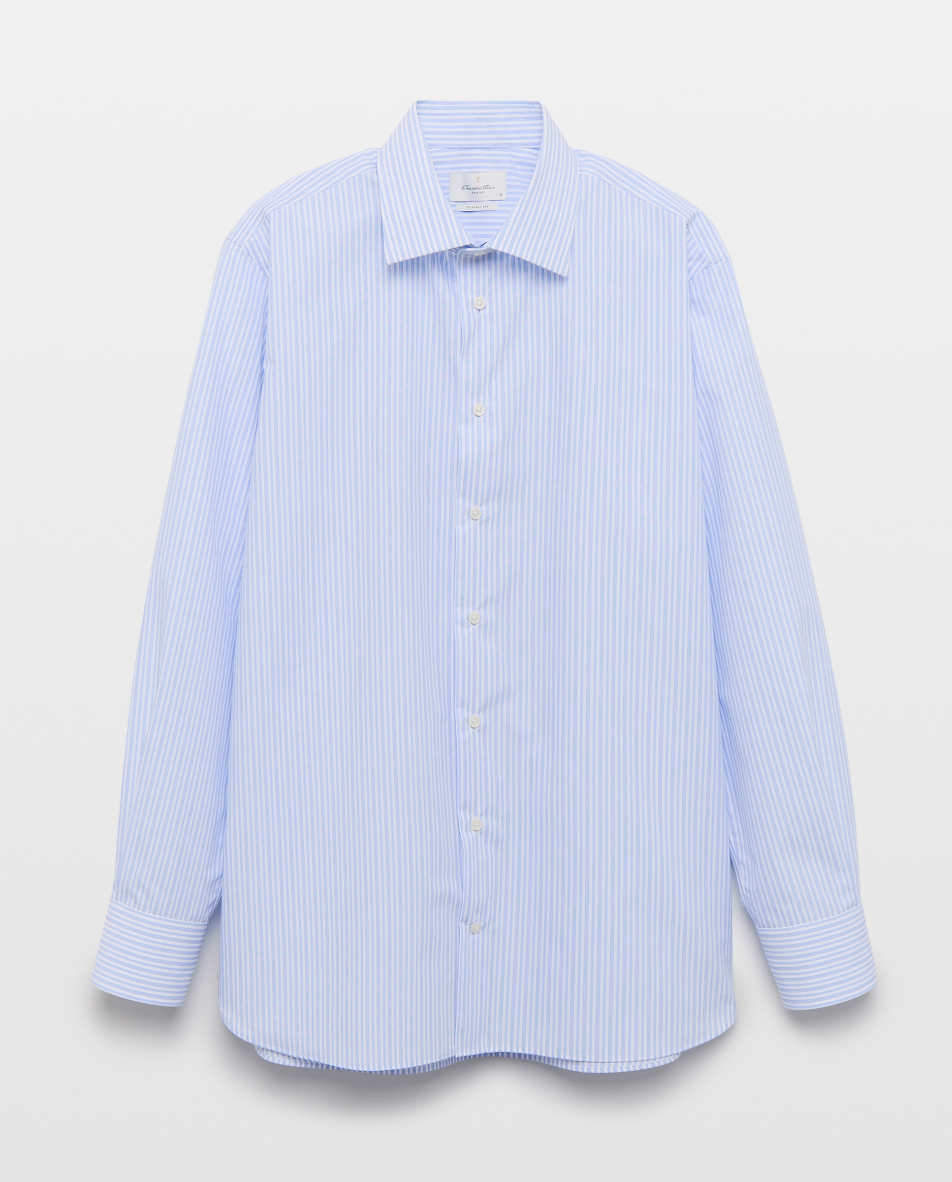 Camisa Clássica de Manga Comprida Non Iron Azul-5