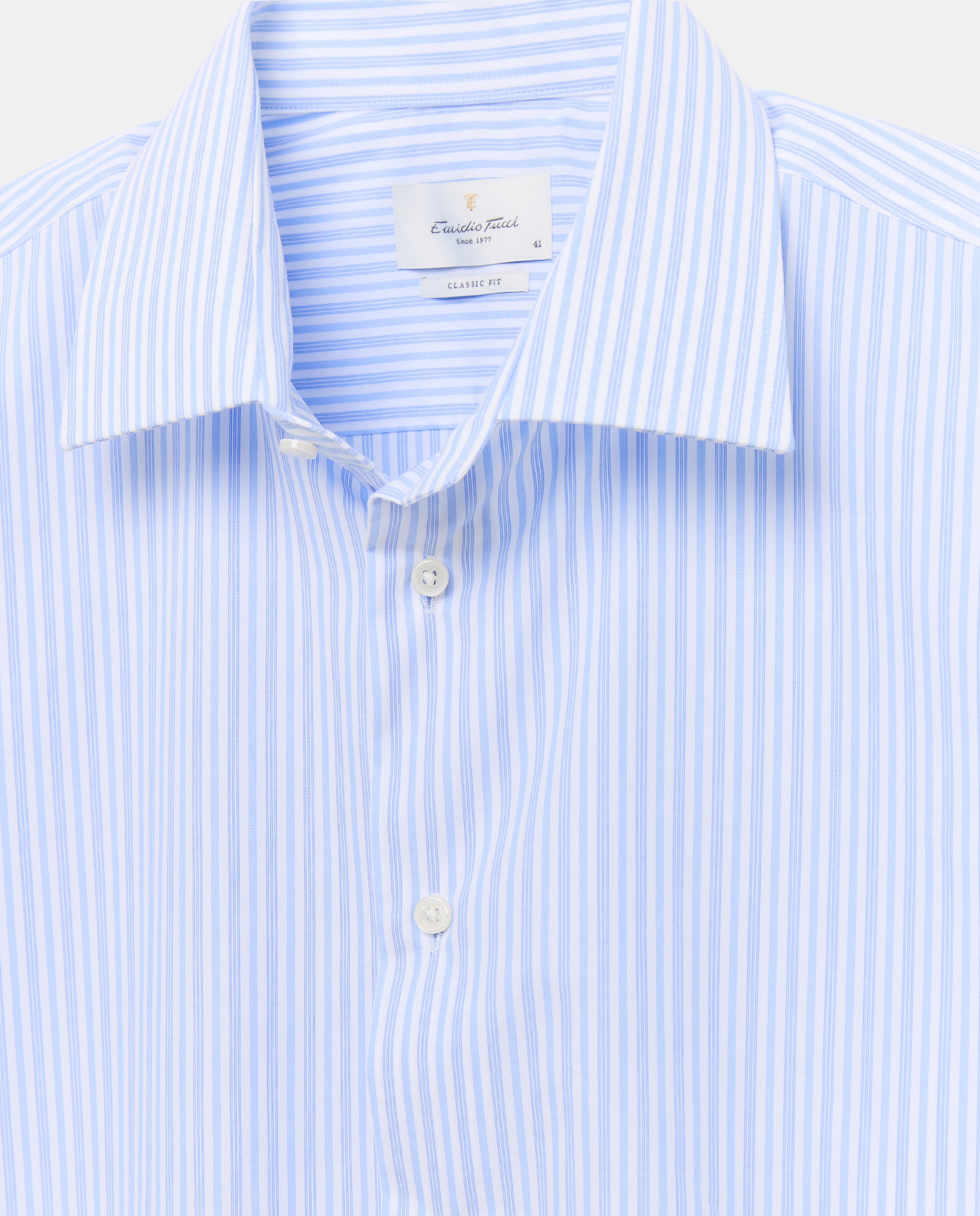 Camisa Clássica de Manga Comprida Non Iron Azul-6
