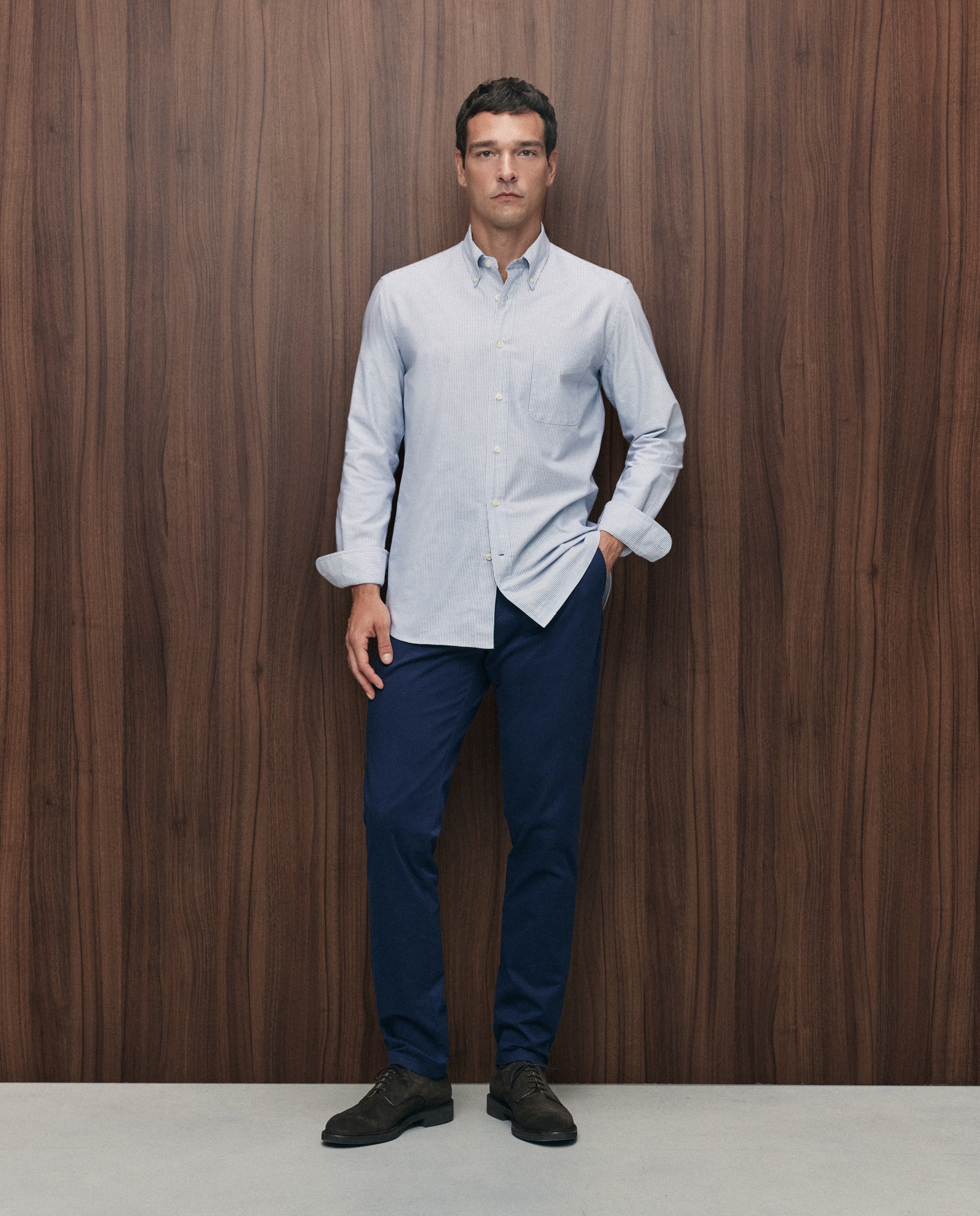 Camisa sport oxford classic fit hombre 100% algodón - Emidio Tucci - Azul marino Azul marino-2