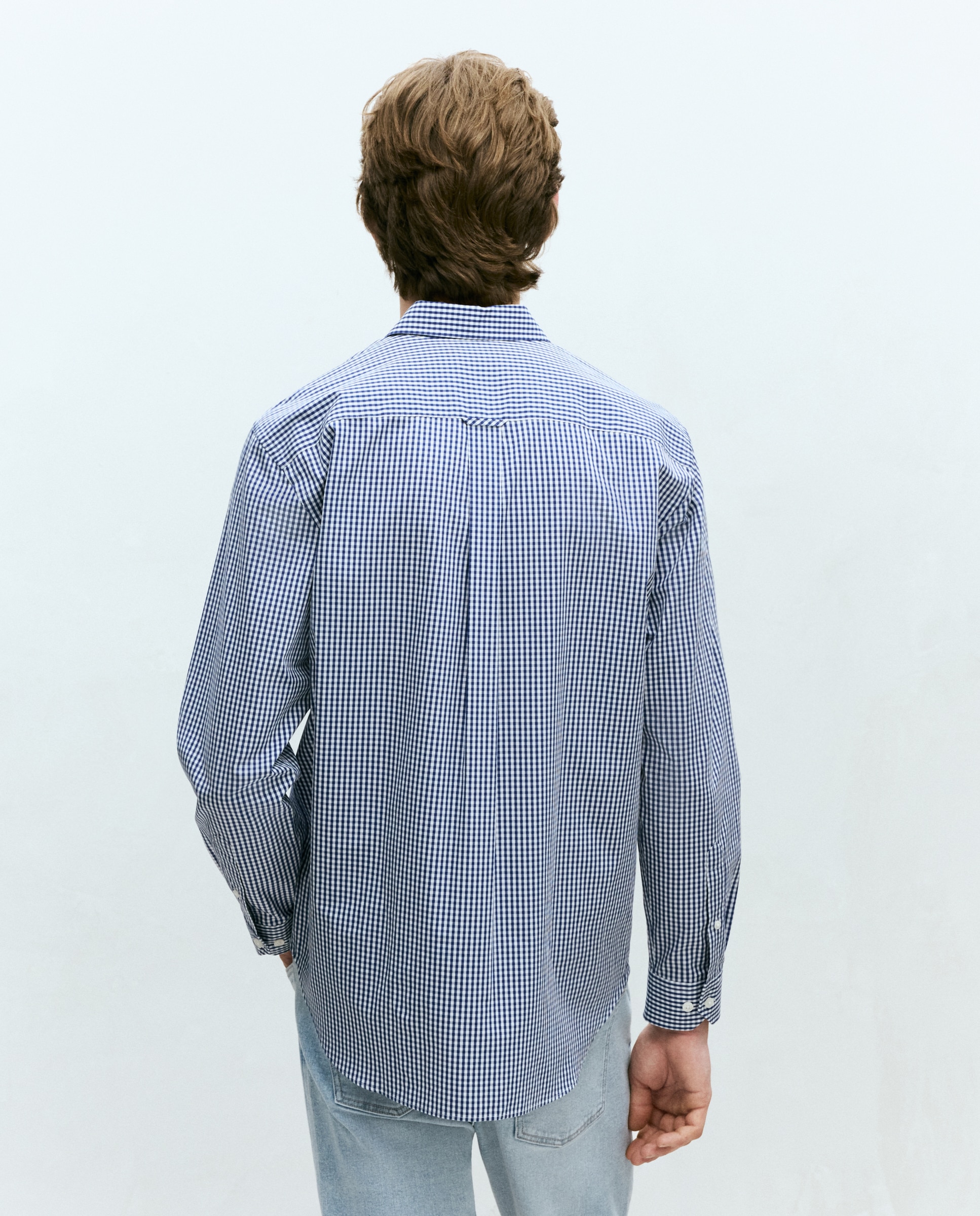 Camisa classic fit popelín algodón cuadros vichy hombre - Dustin - Azul marino Azul marino-3