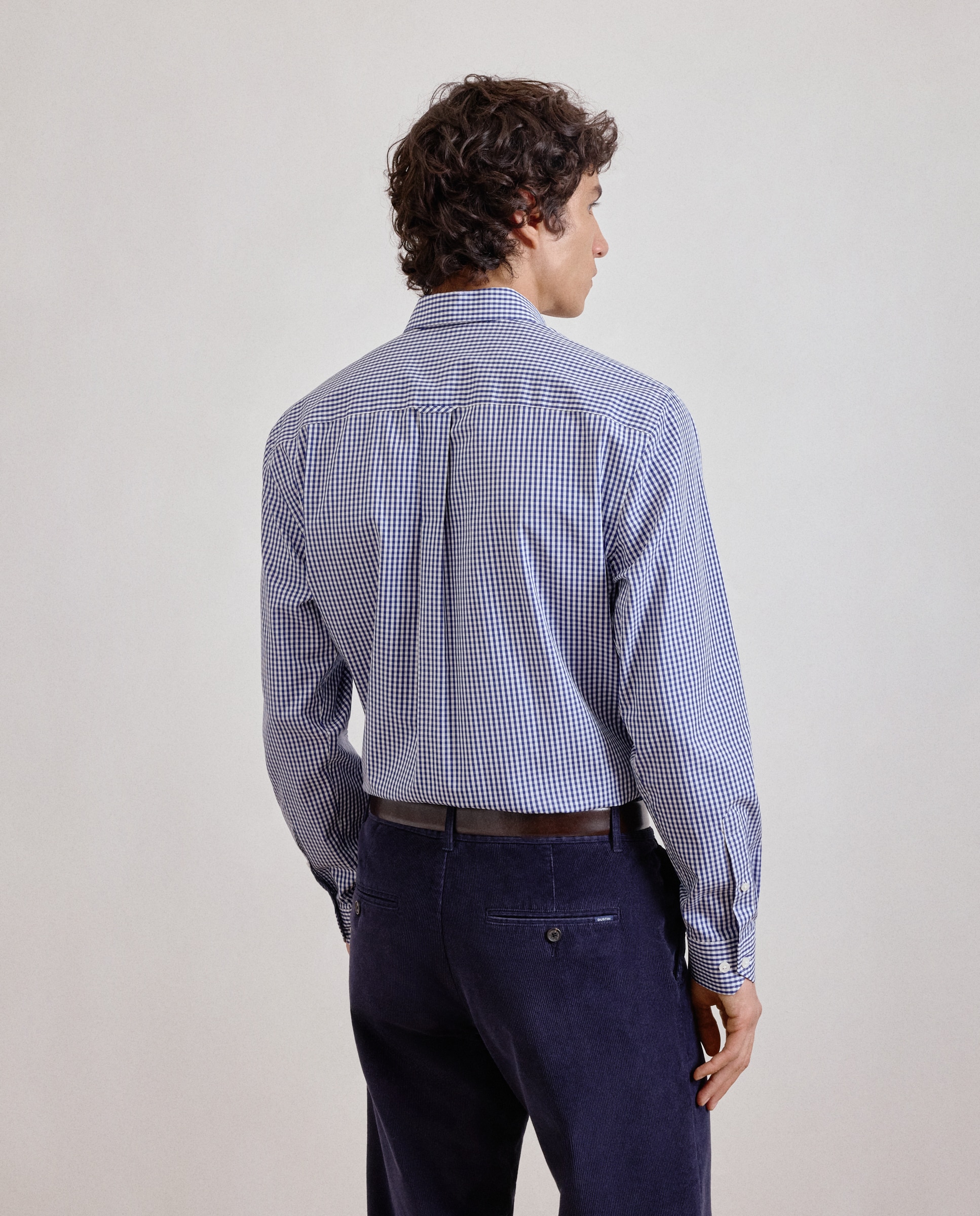 Camisa classic fit popelín algodón cuadros vichy hombre - Dustin - Azul marino Azul marino-4